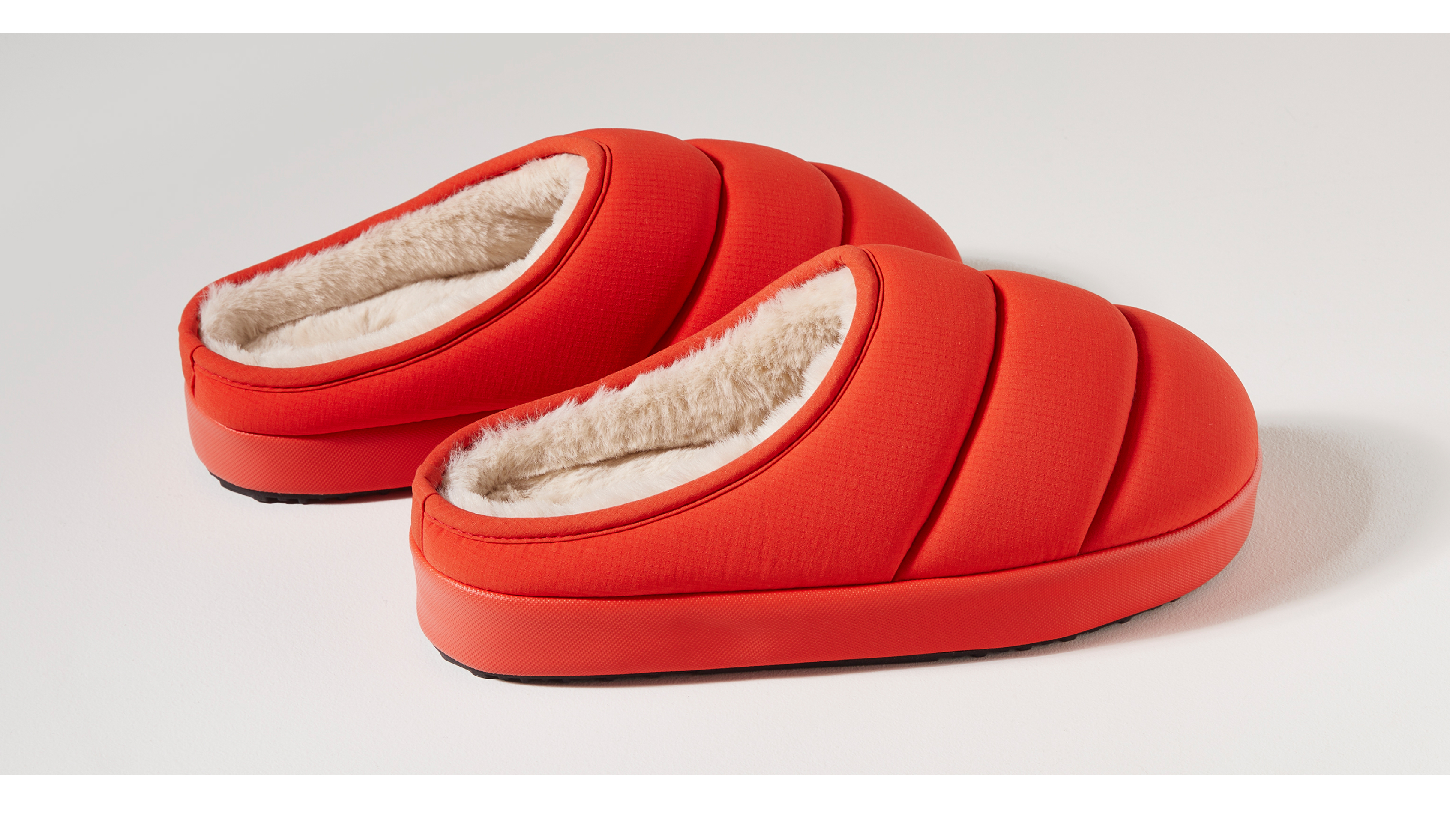 Padded nylon slippers
