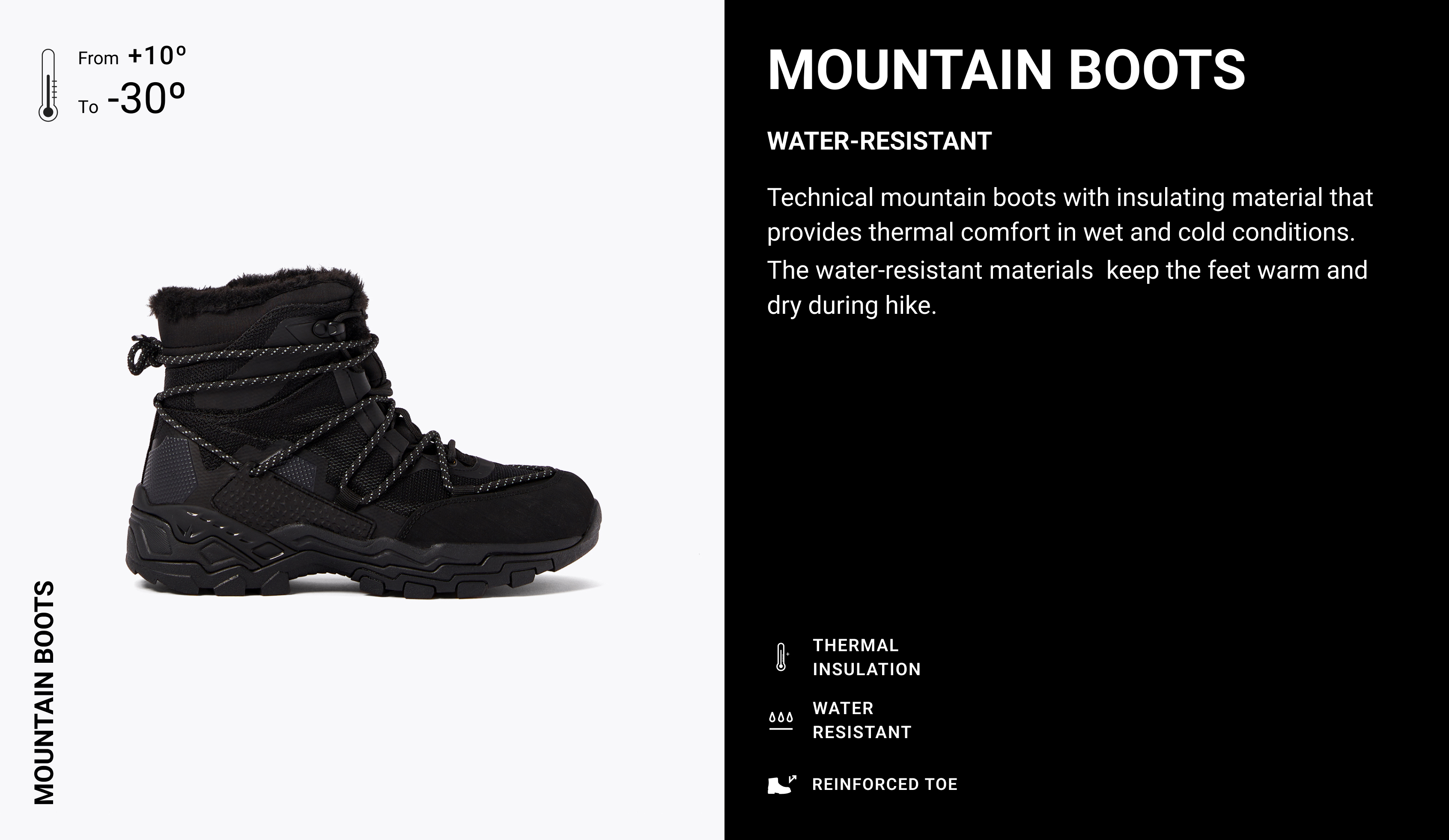 Mountain boots with furry inner