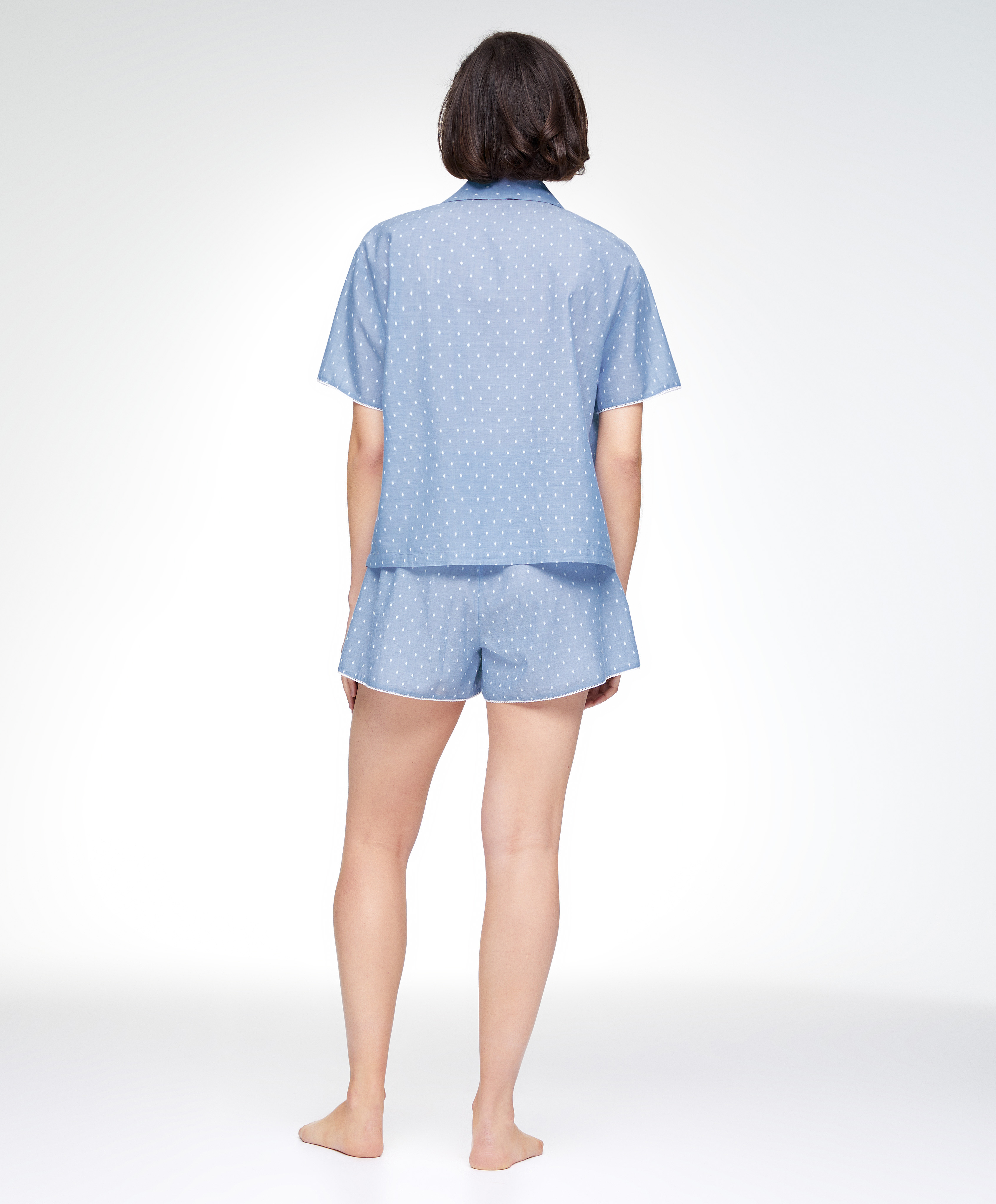 Conjunto pijama corto 100% algodón plumeti