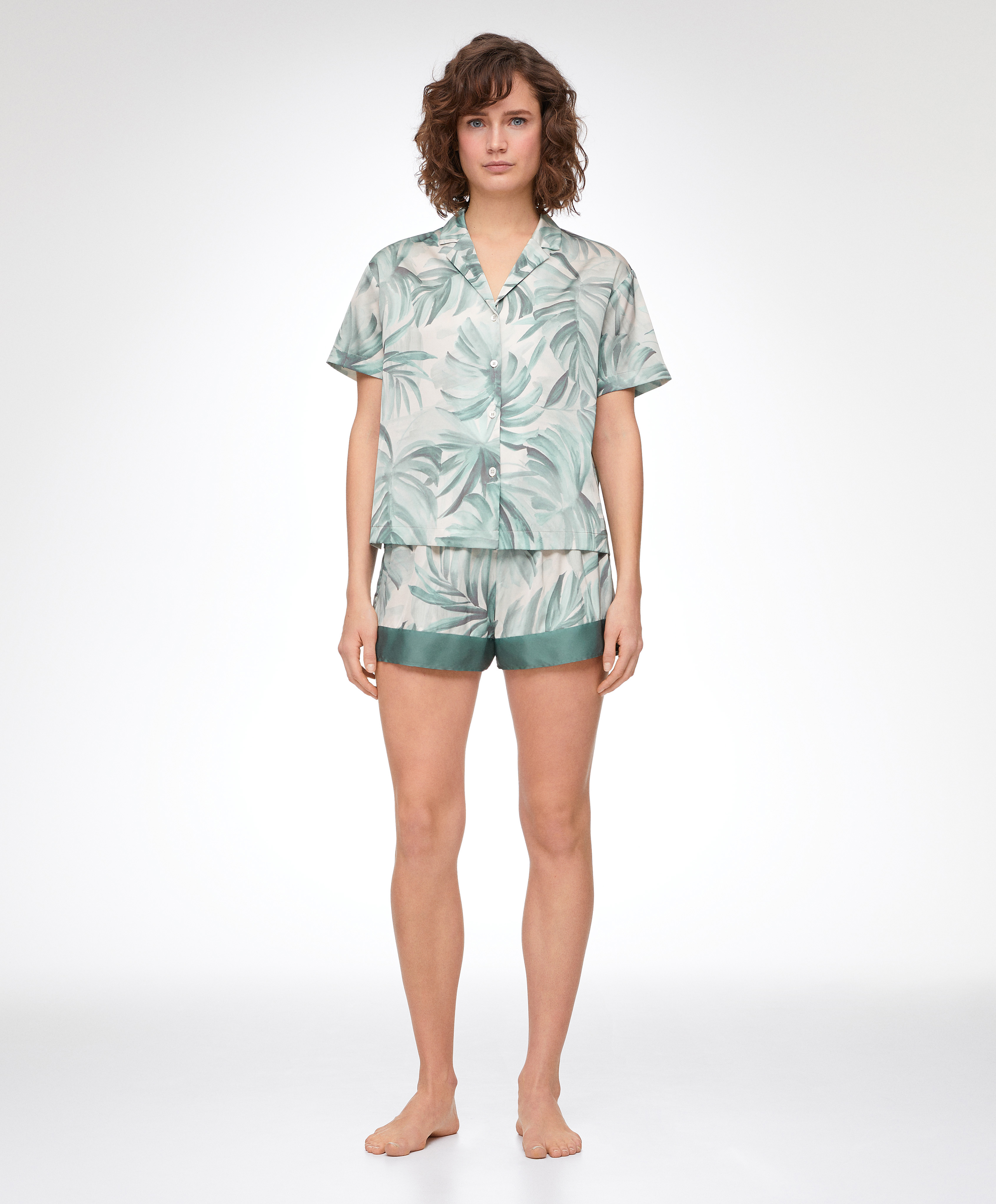 Tropical satin short pyjama set