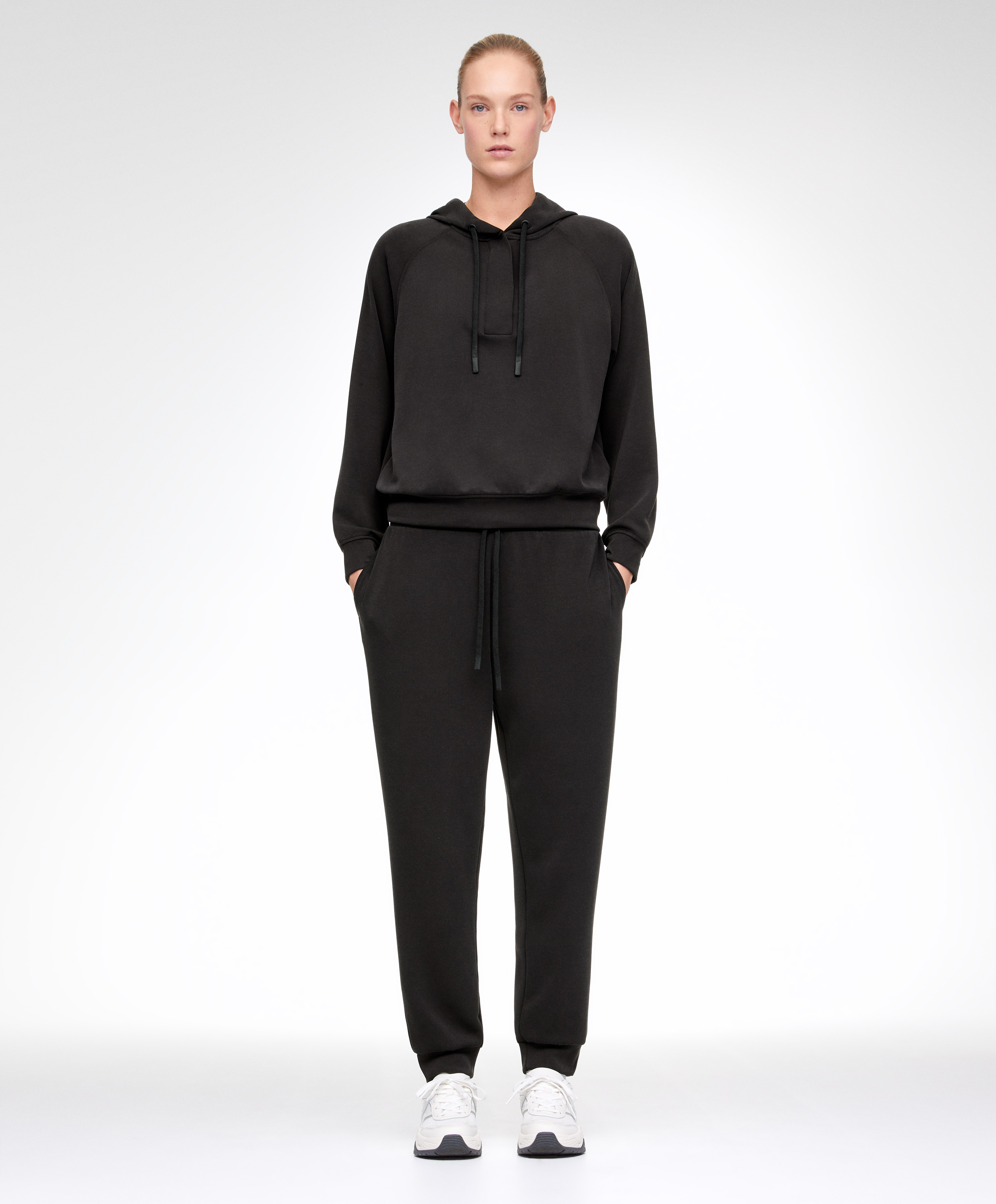 Black modal tracksuit with zip