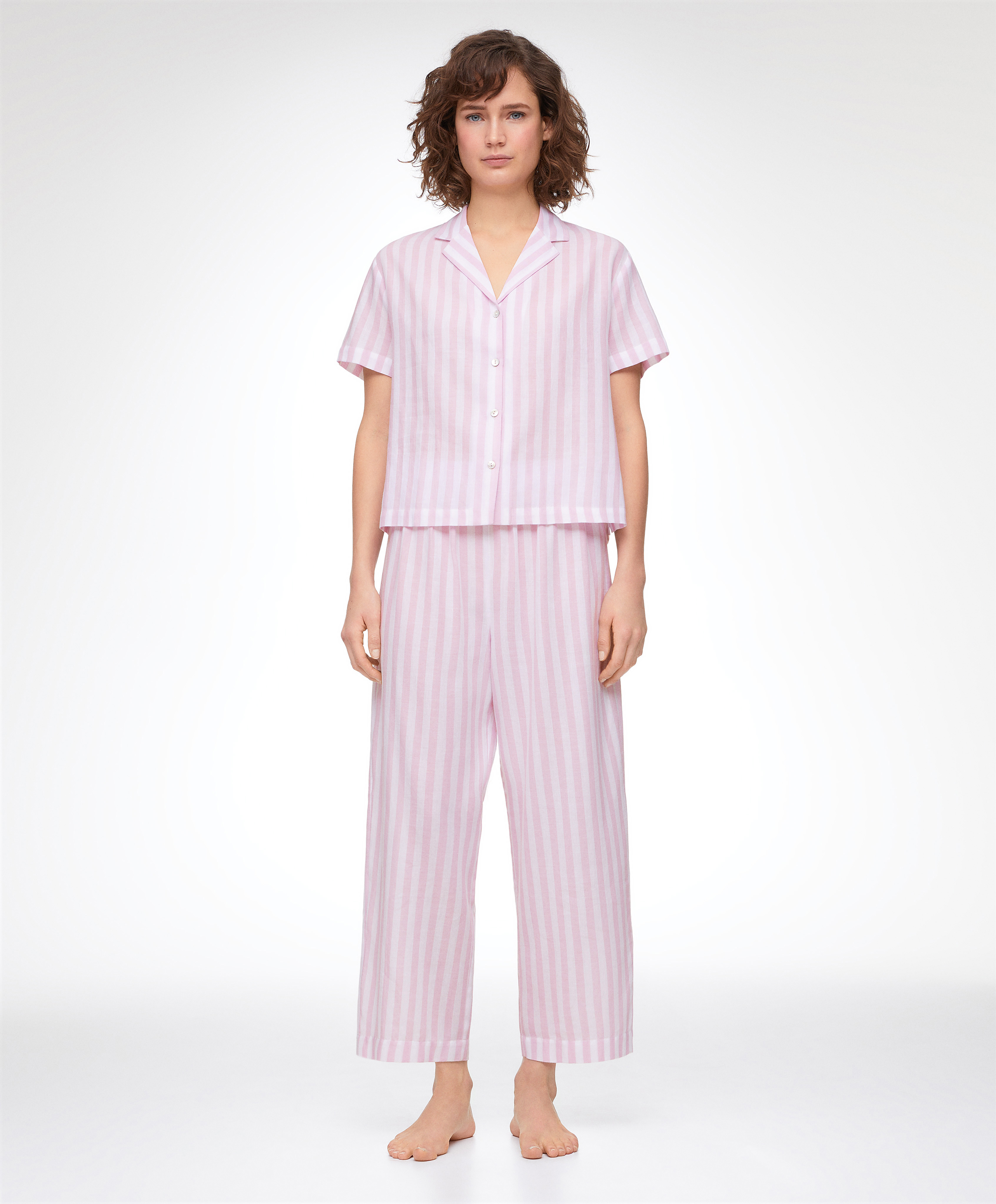 Pyjama en coton long à rayures