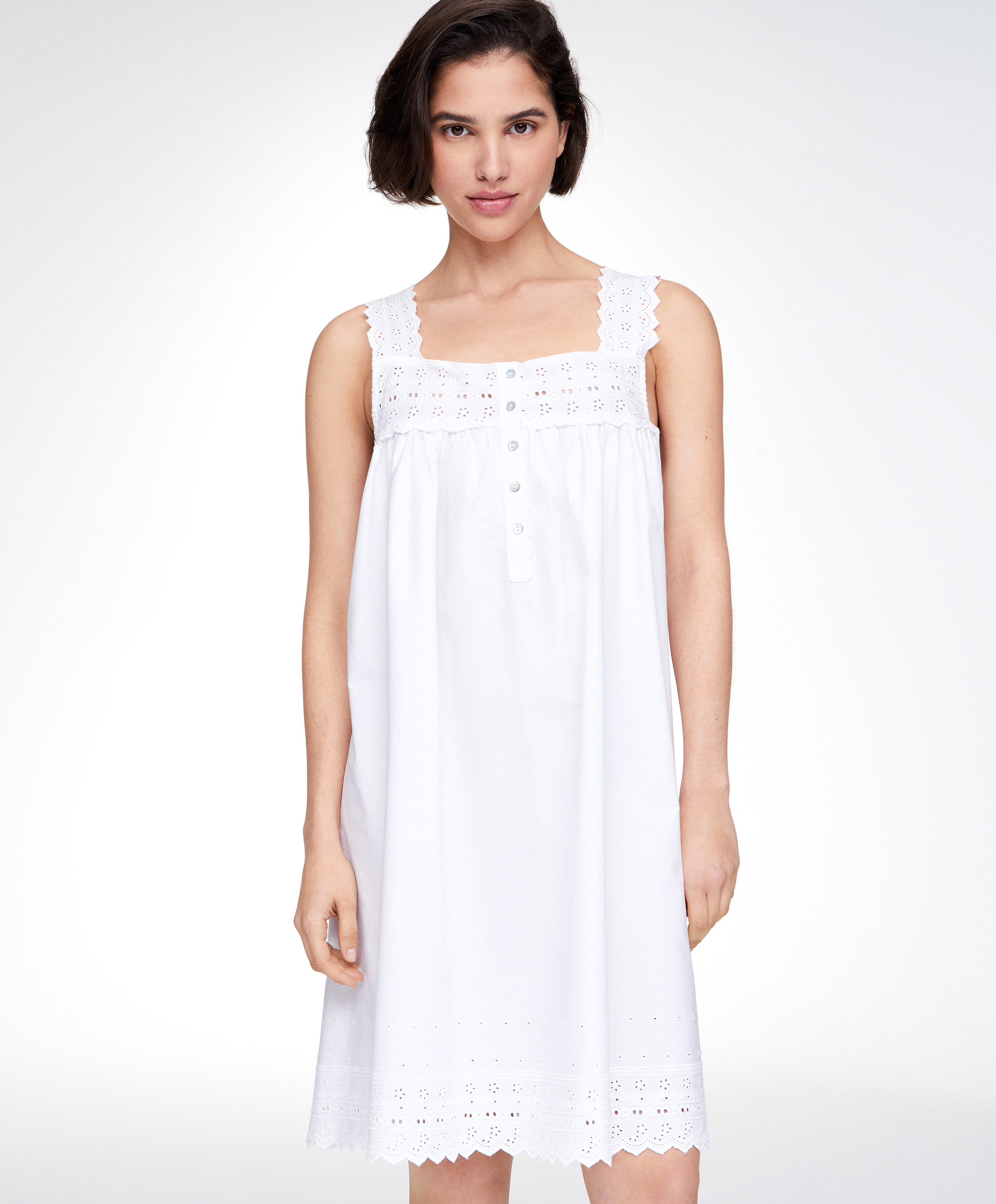 100% cotton poplin short strappy nightdress