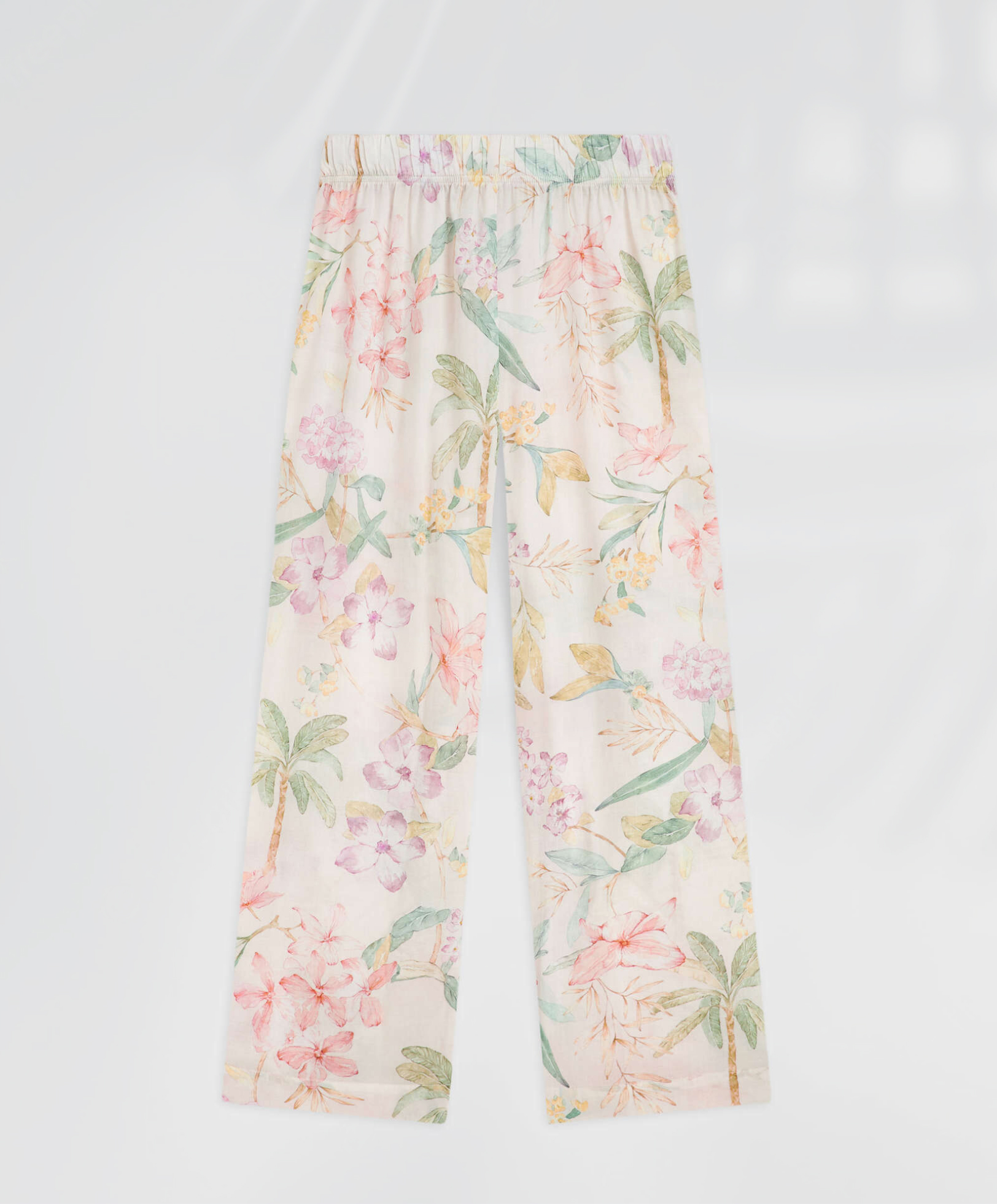 Pantaloni lunghi 100% cotone fiori