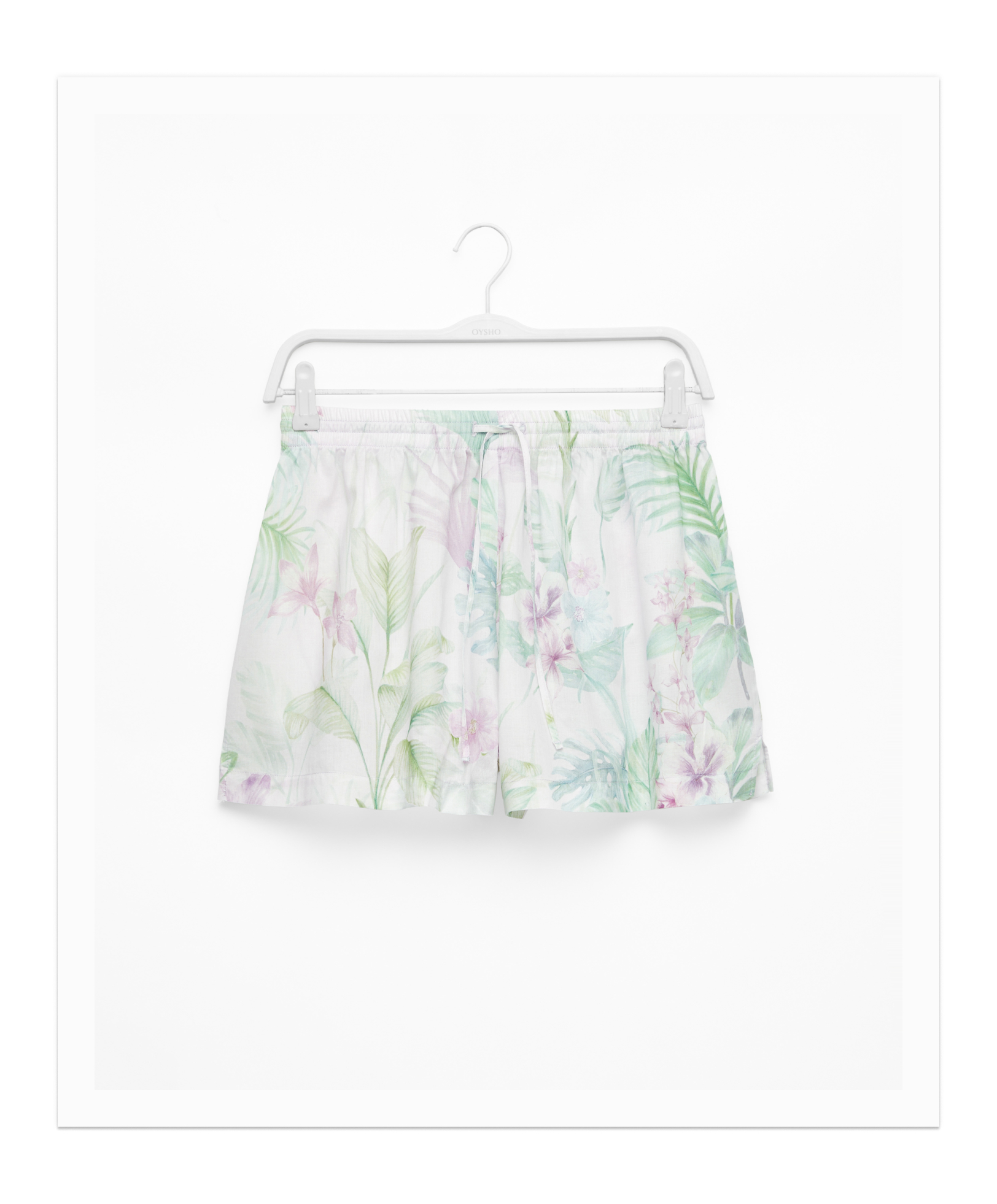 Tropical print 100% cotton shorts