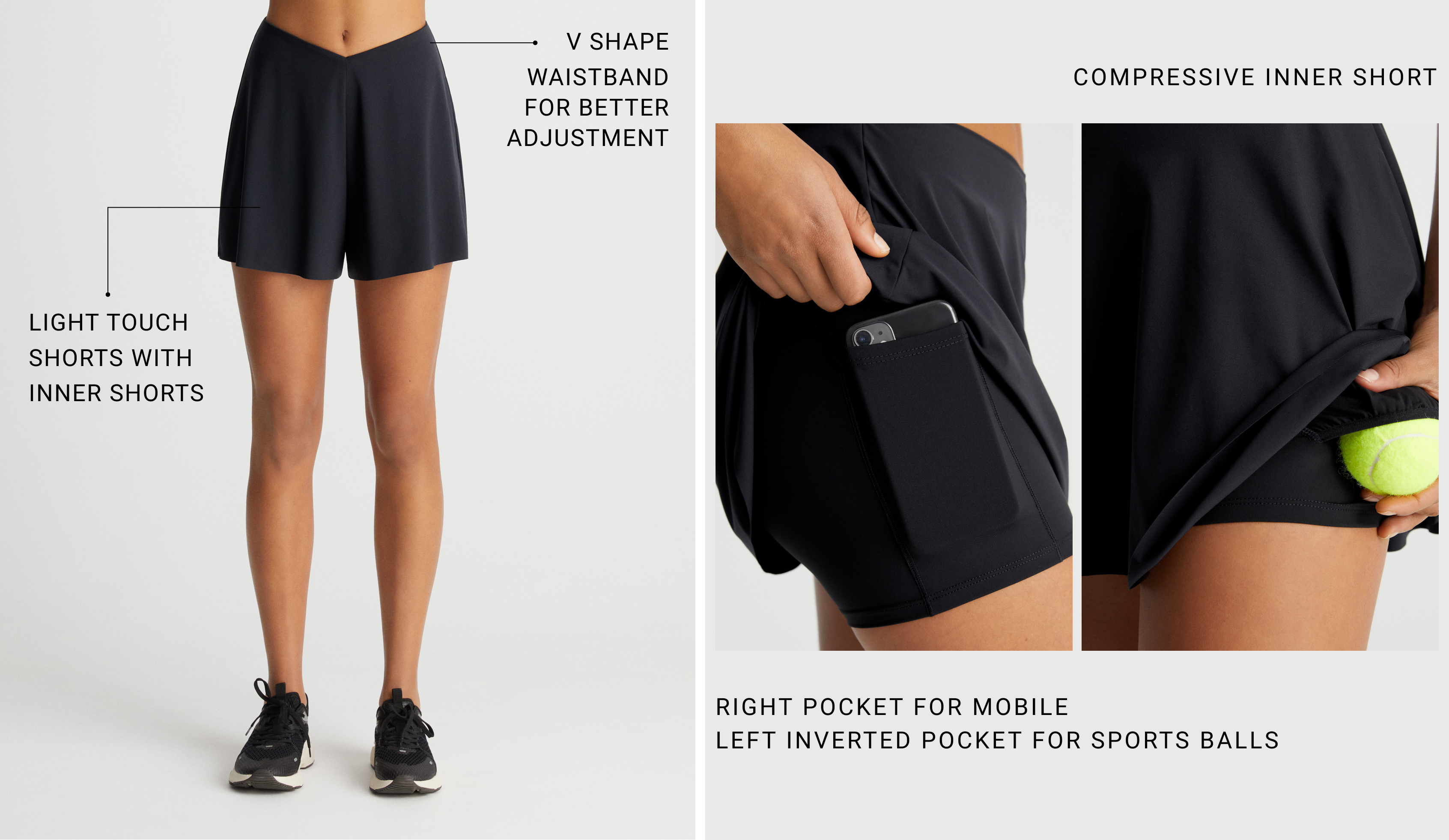 Shorts light touch pocket 7 cm