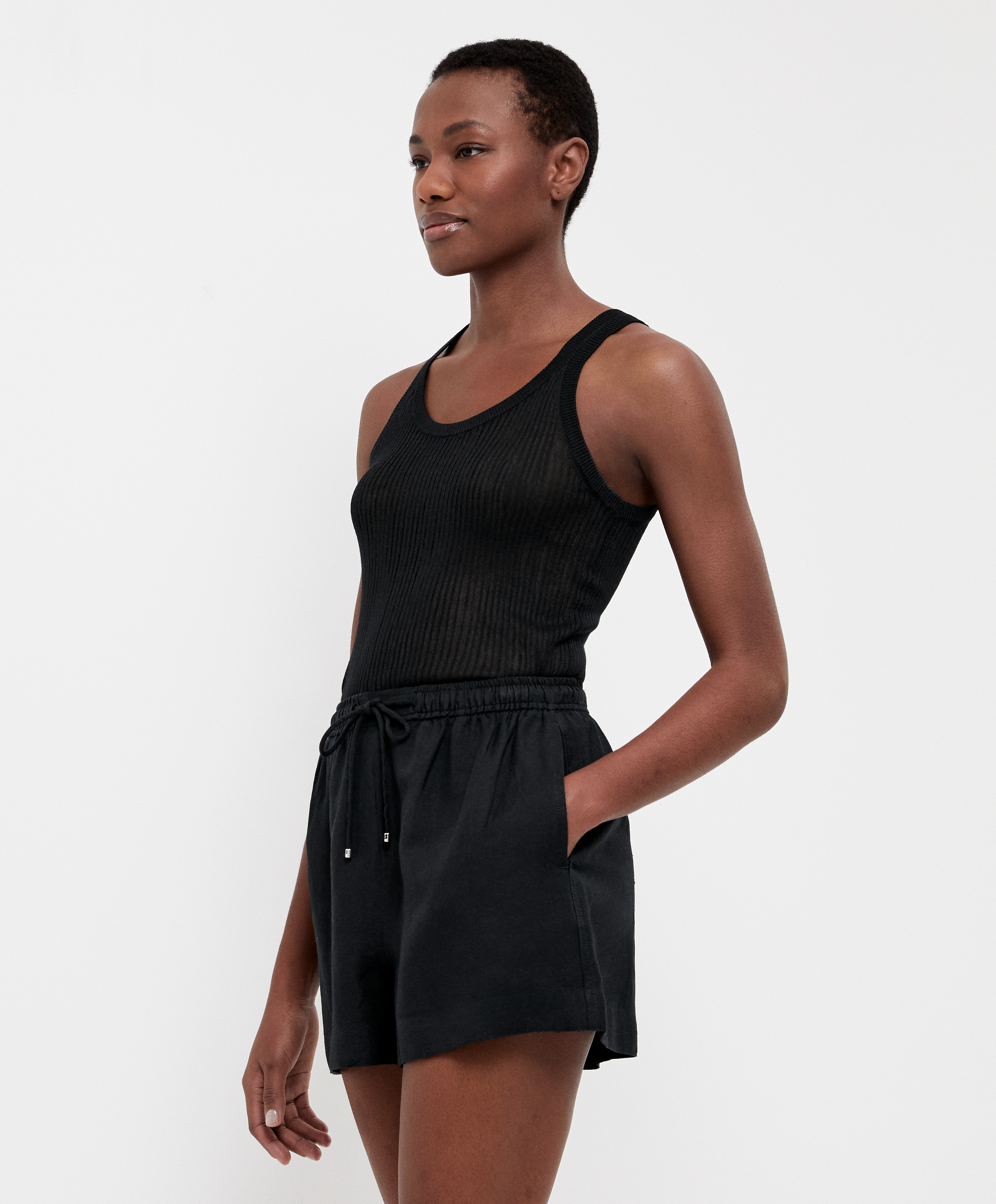Semi-sheer knit vest top
