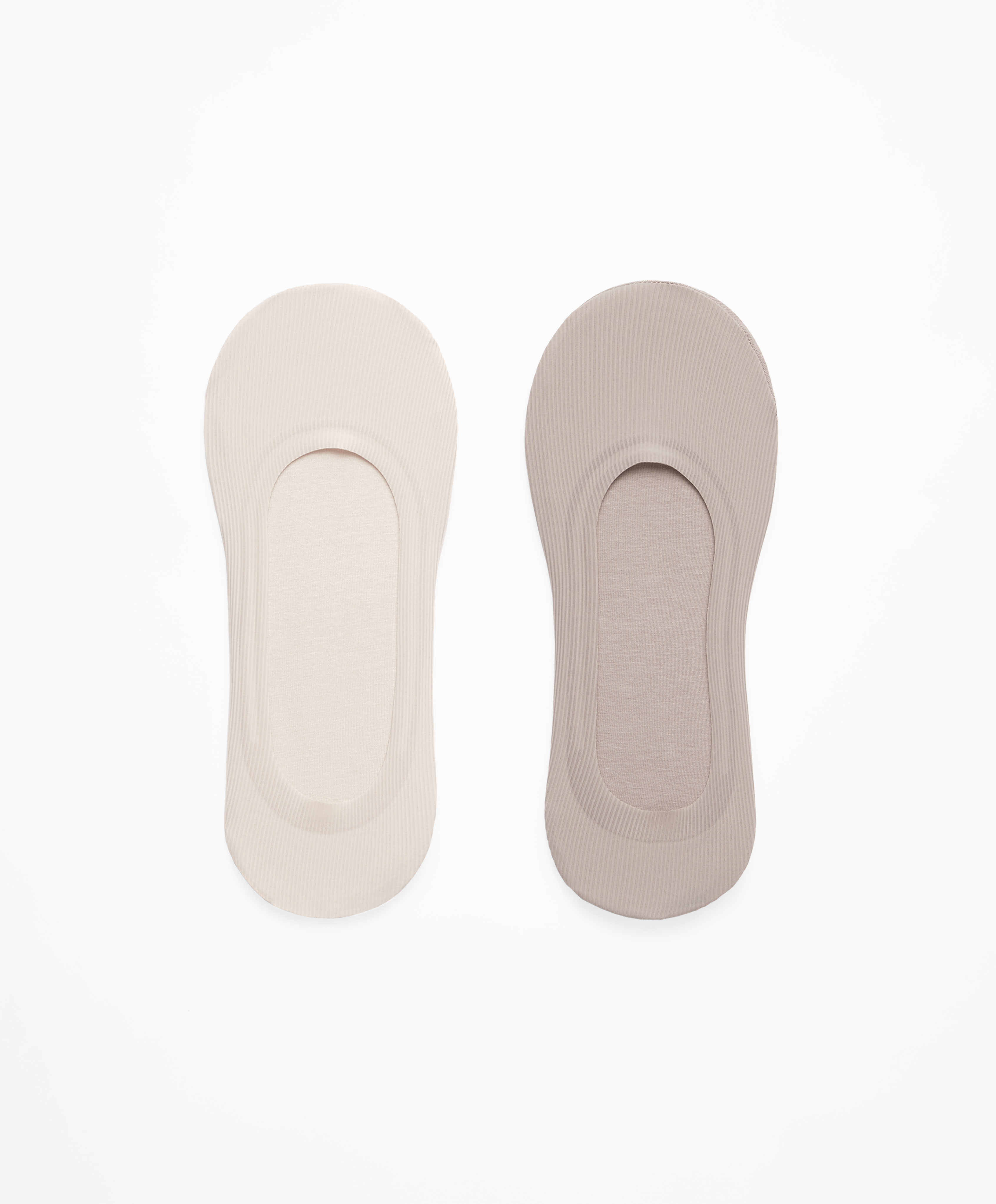 0485/480 2 paires de socquettes invisibles en microfibre côtelées