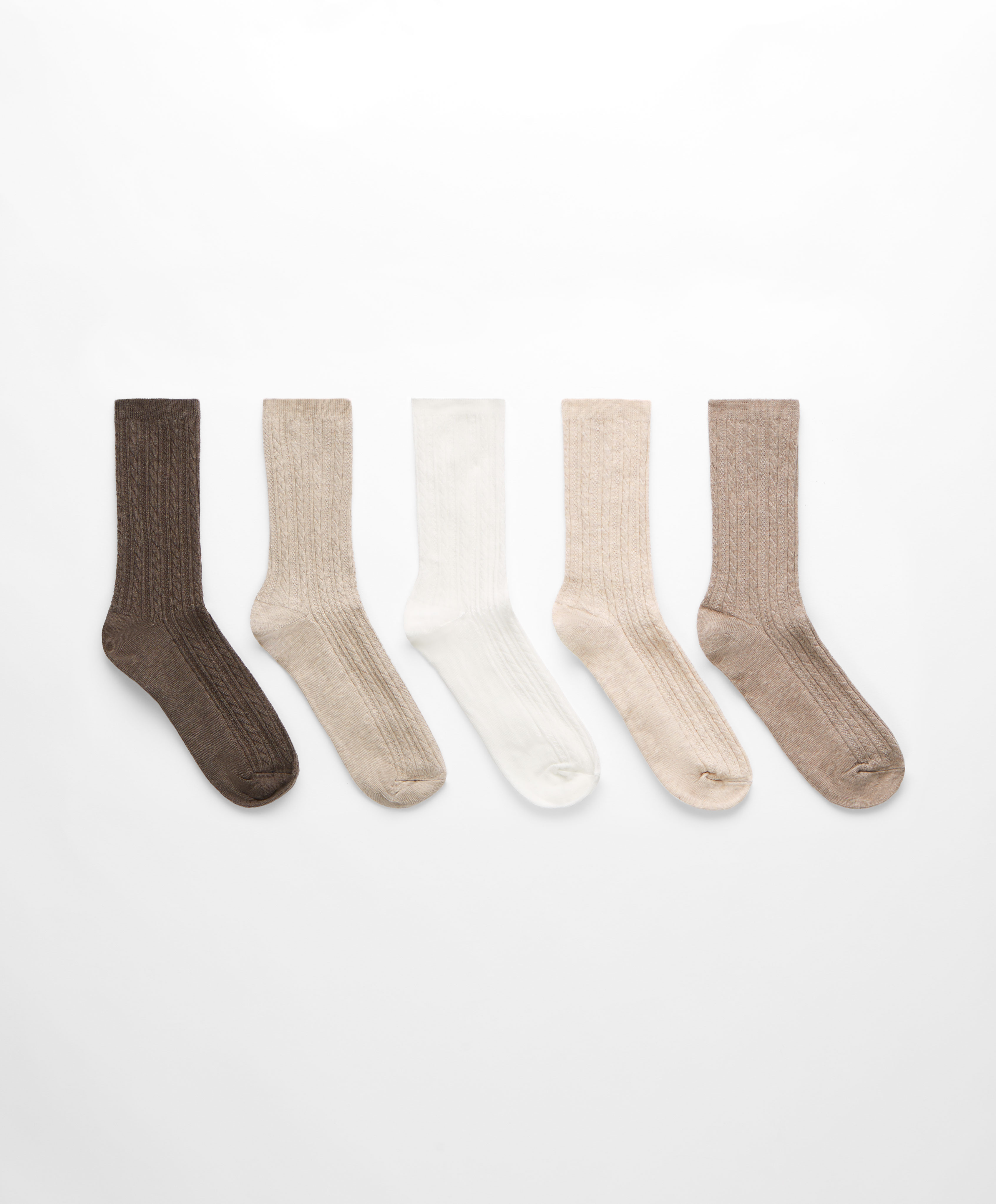 5 pairs of textured cotton classic socks