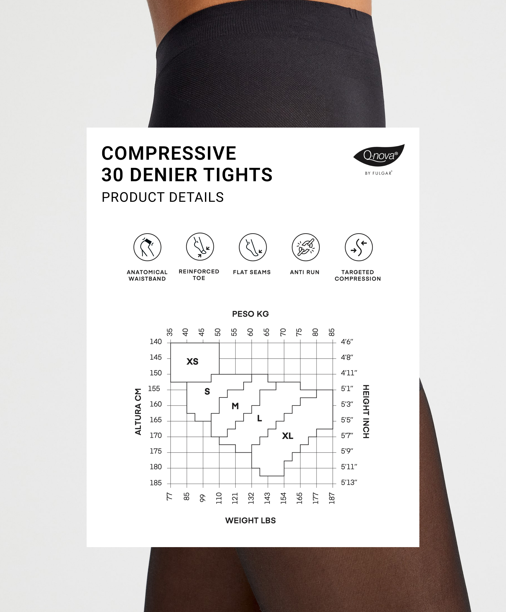 Compressive 30 denier tights