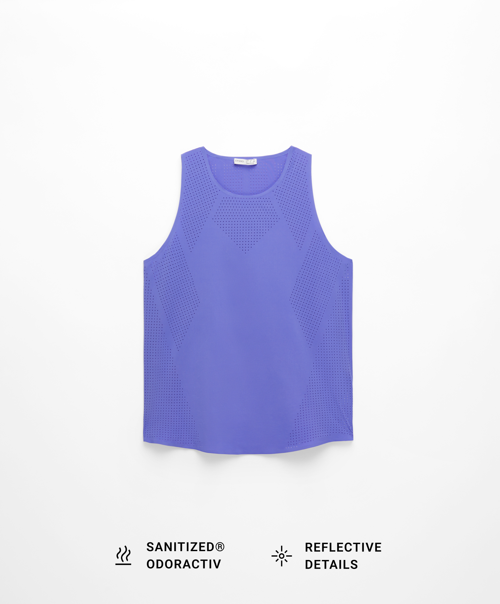 Microperforated technical sleeveless T-shirt