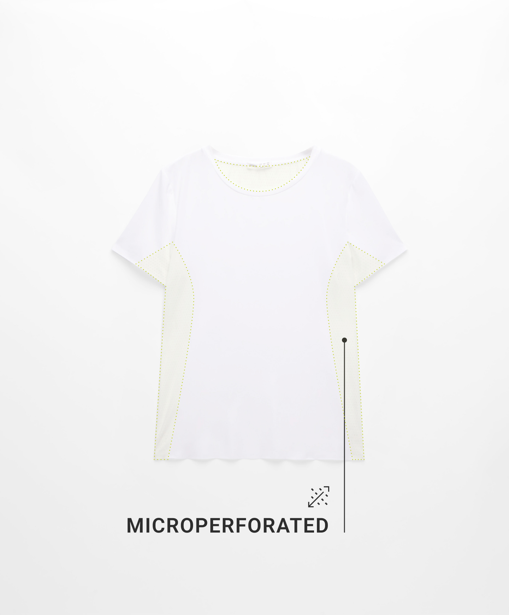 T-shirt met korte mouwen en microperforaties