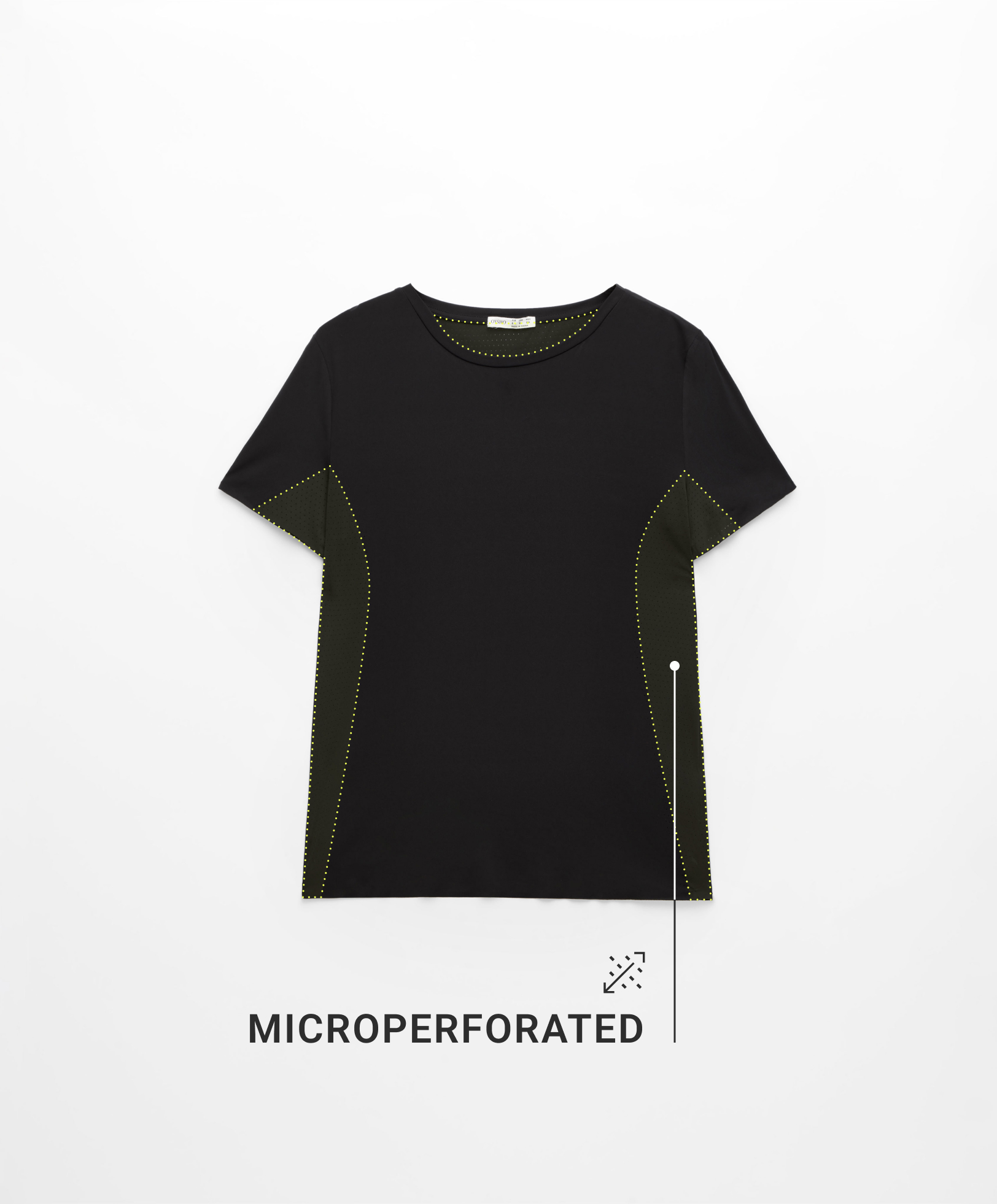 T-shirt met korte mouwen en microperforaties