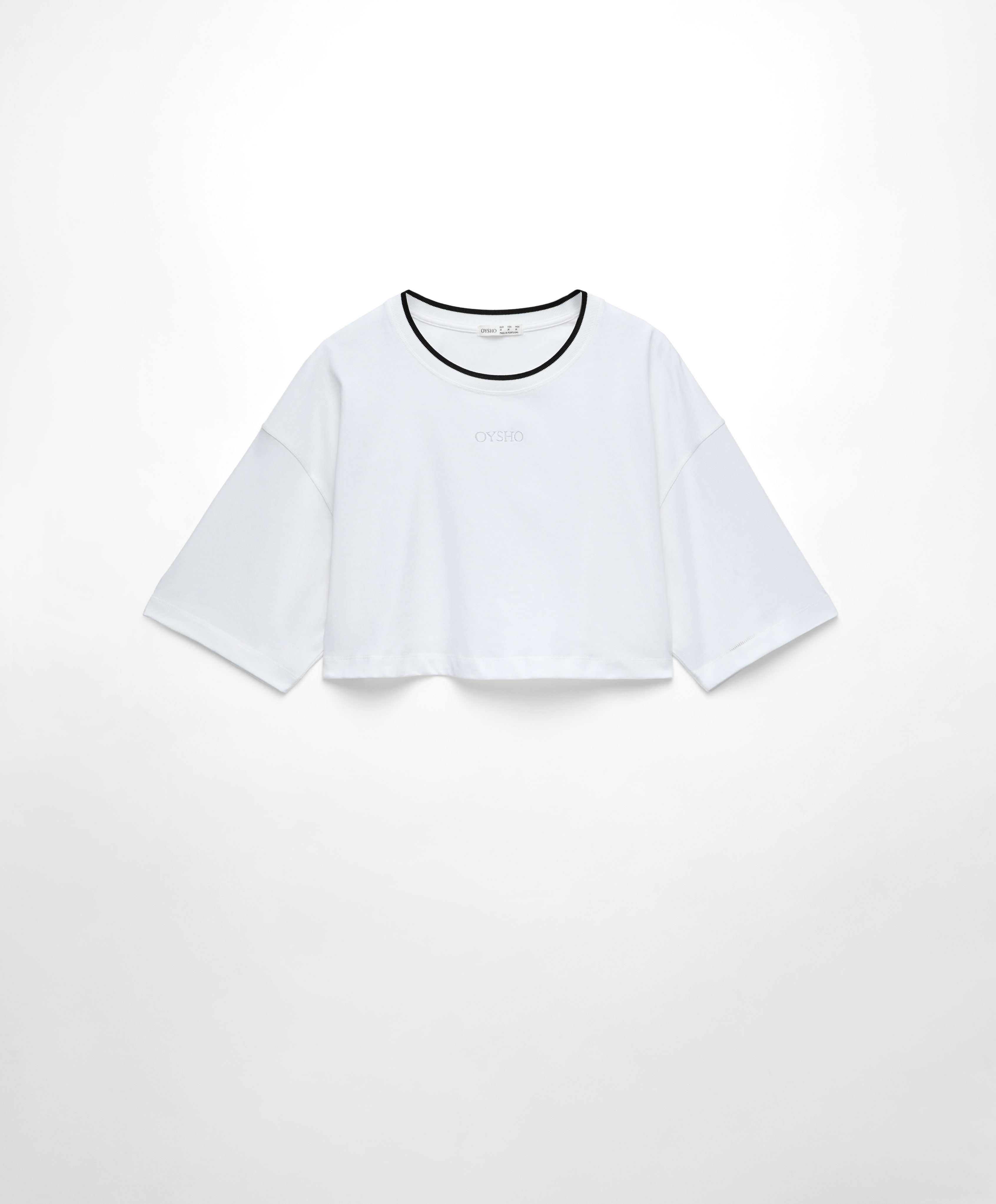 Crop-T-Shirt aus 100 % Baumwolle mit Logo