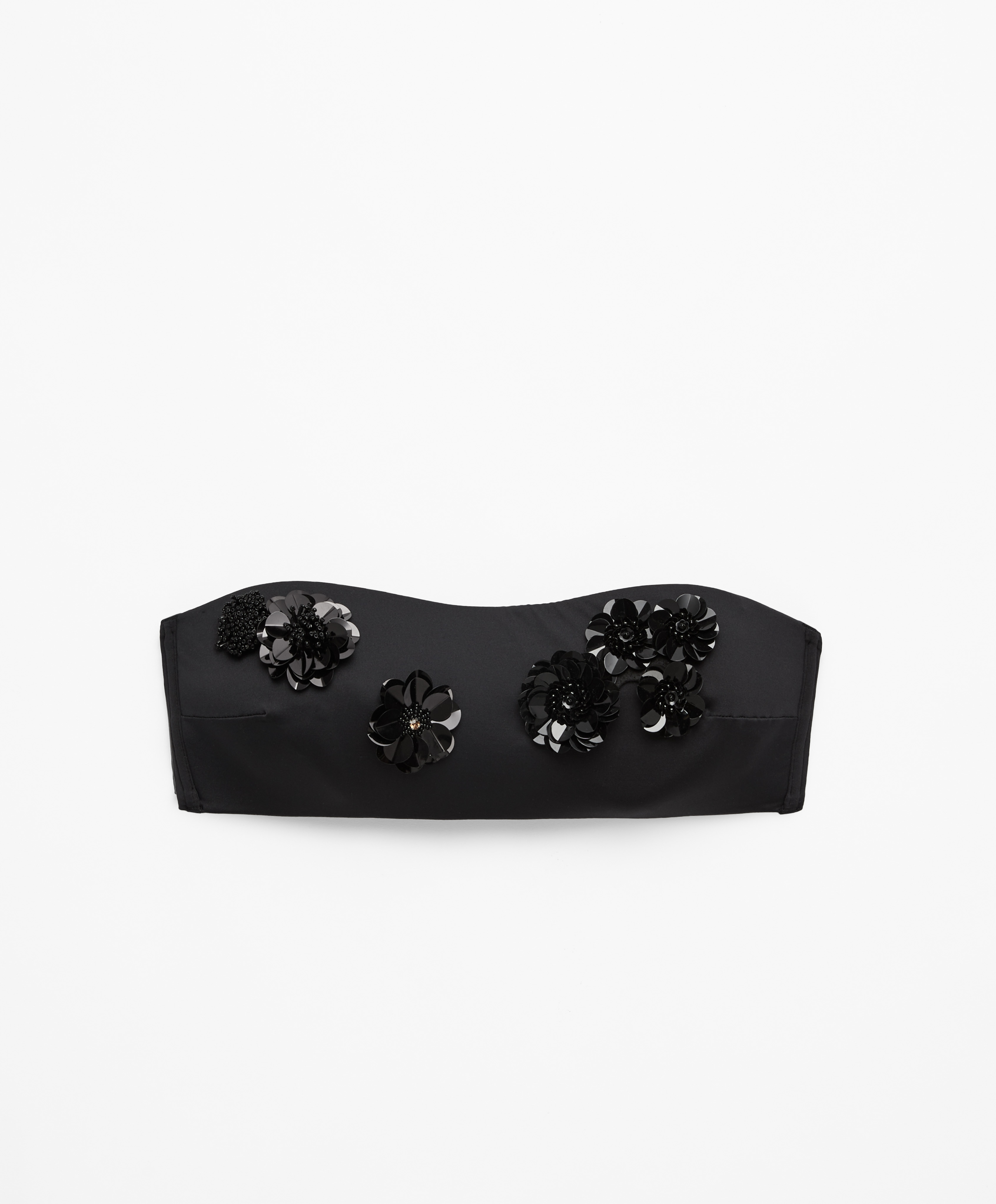 Haut de bikini bandeau avec fleurs à paillettes