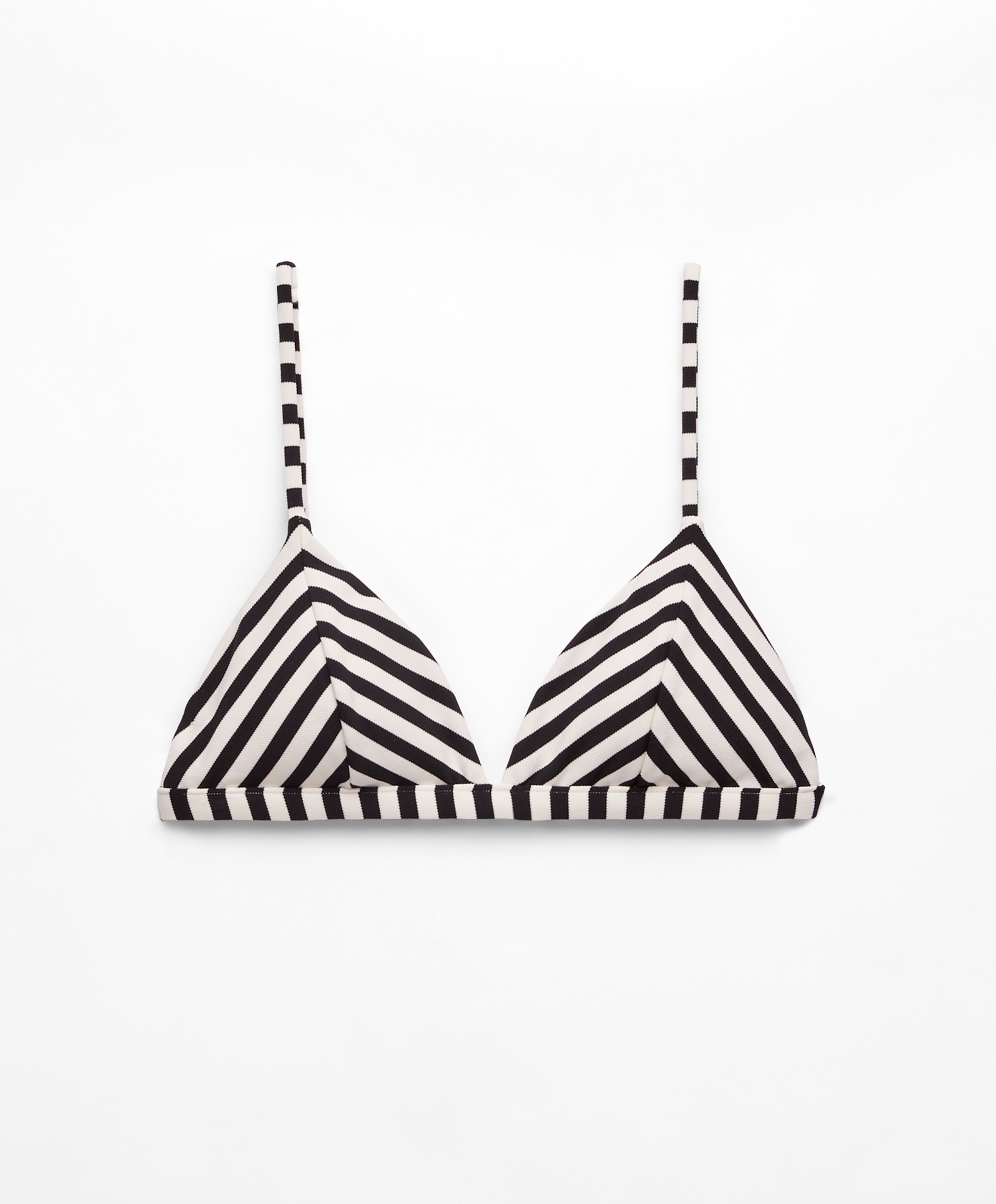 Stripe piqué triangle bikini top
