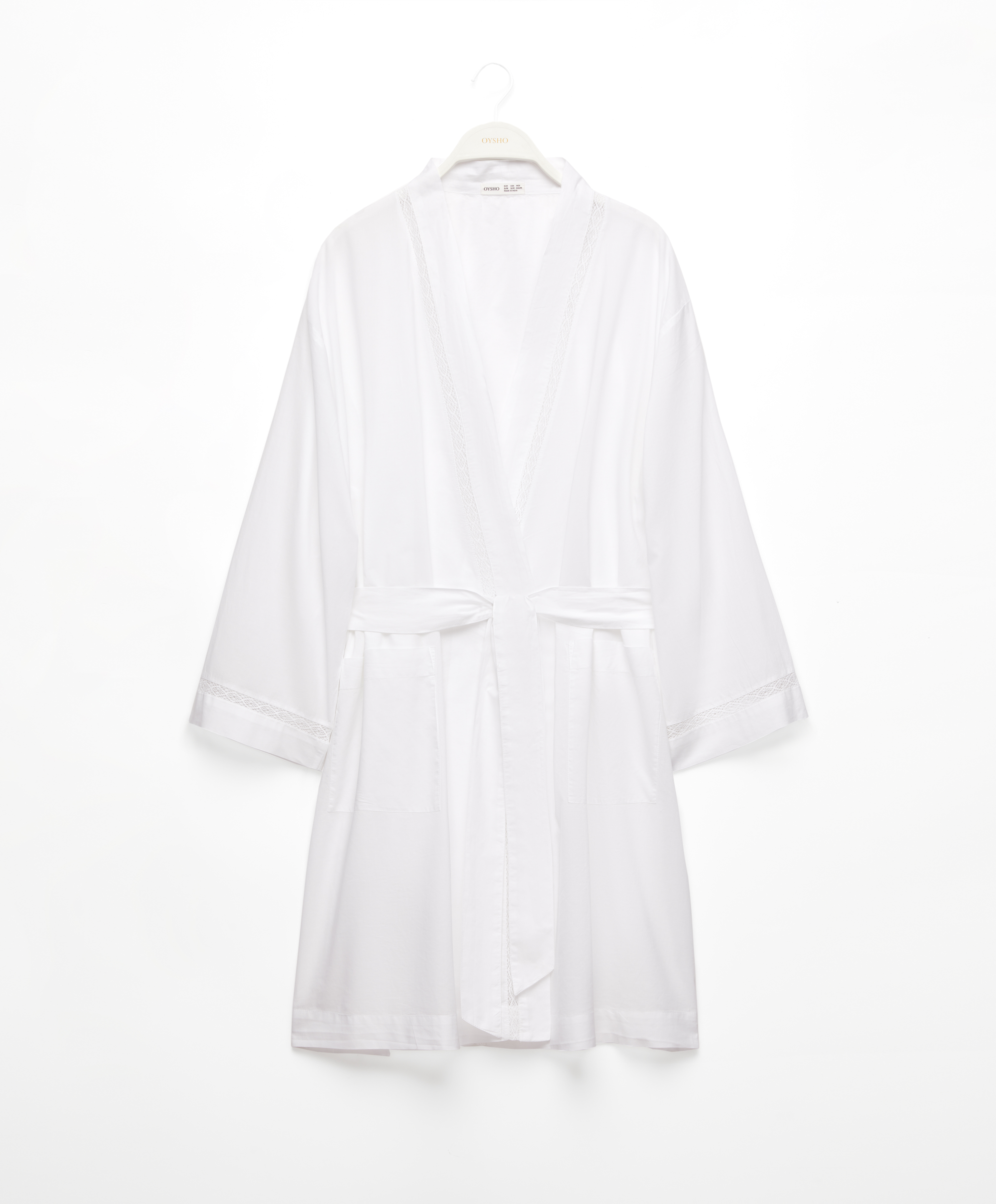 100% cotton long-sleeved dressing gown