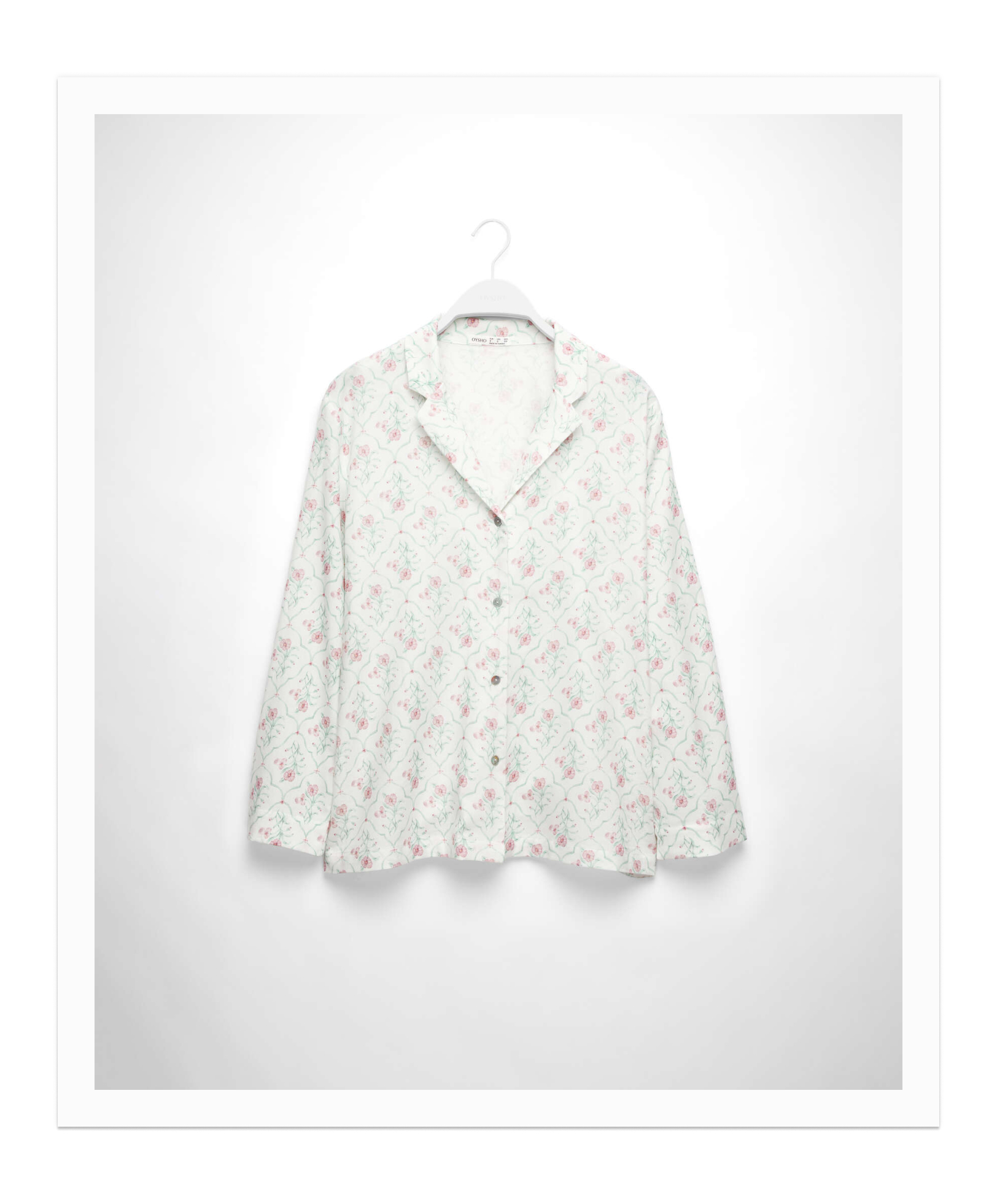 Floral print long-sleeved shirt