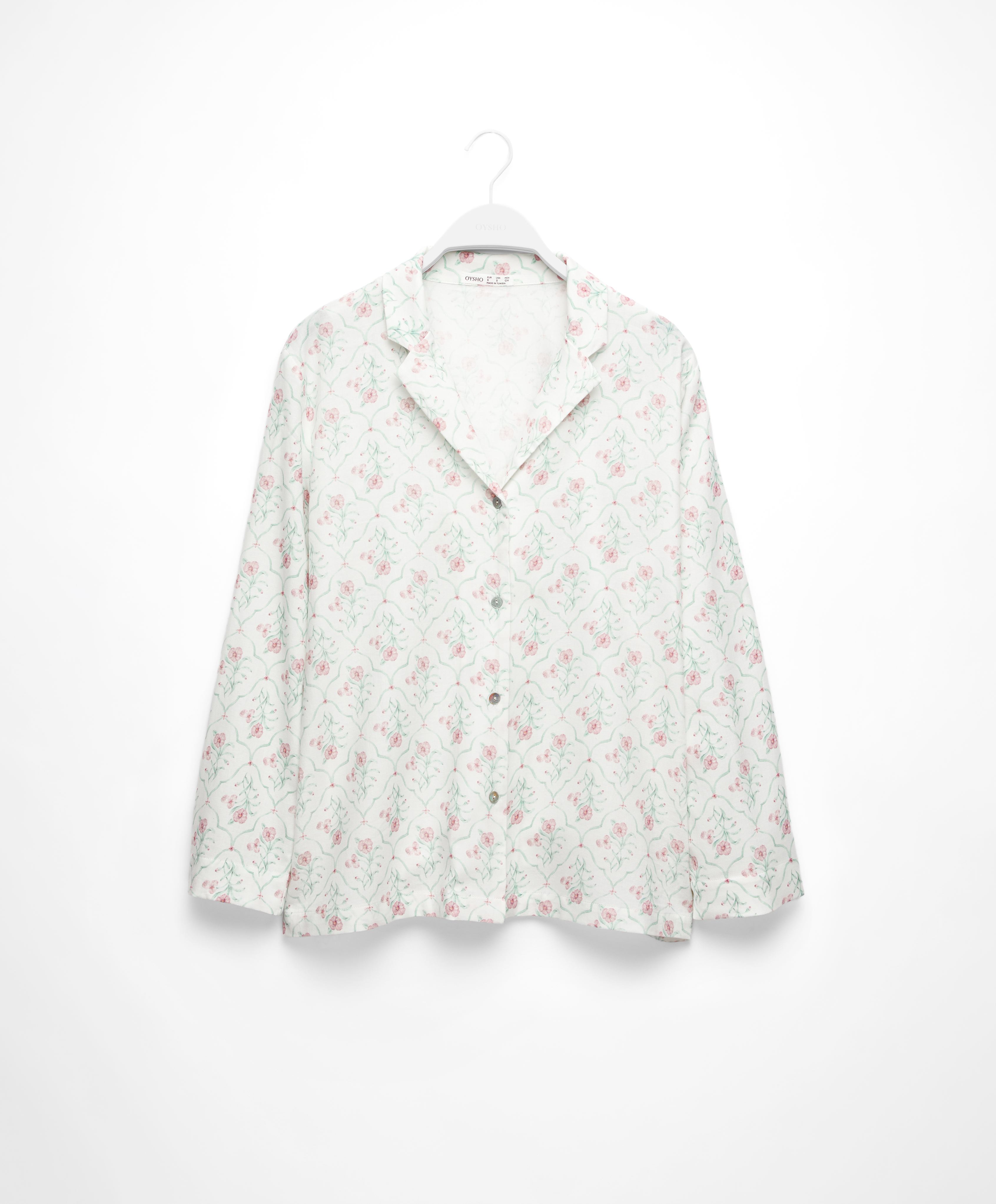 Floral print long-sleeved shirt
