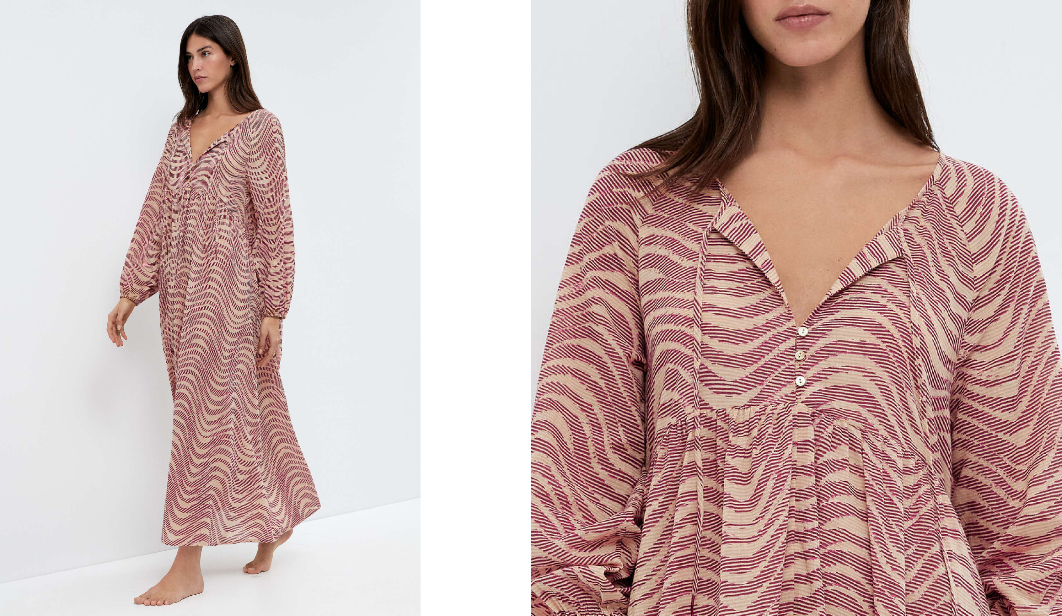 Printed 100% cotton tunic dress