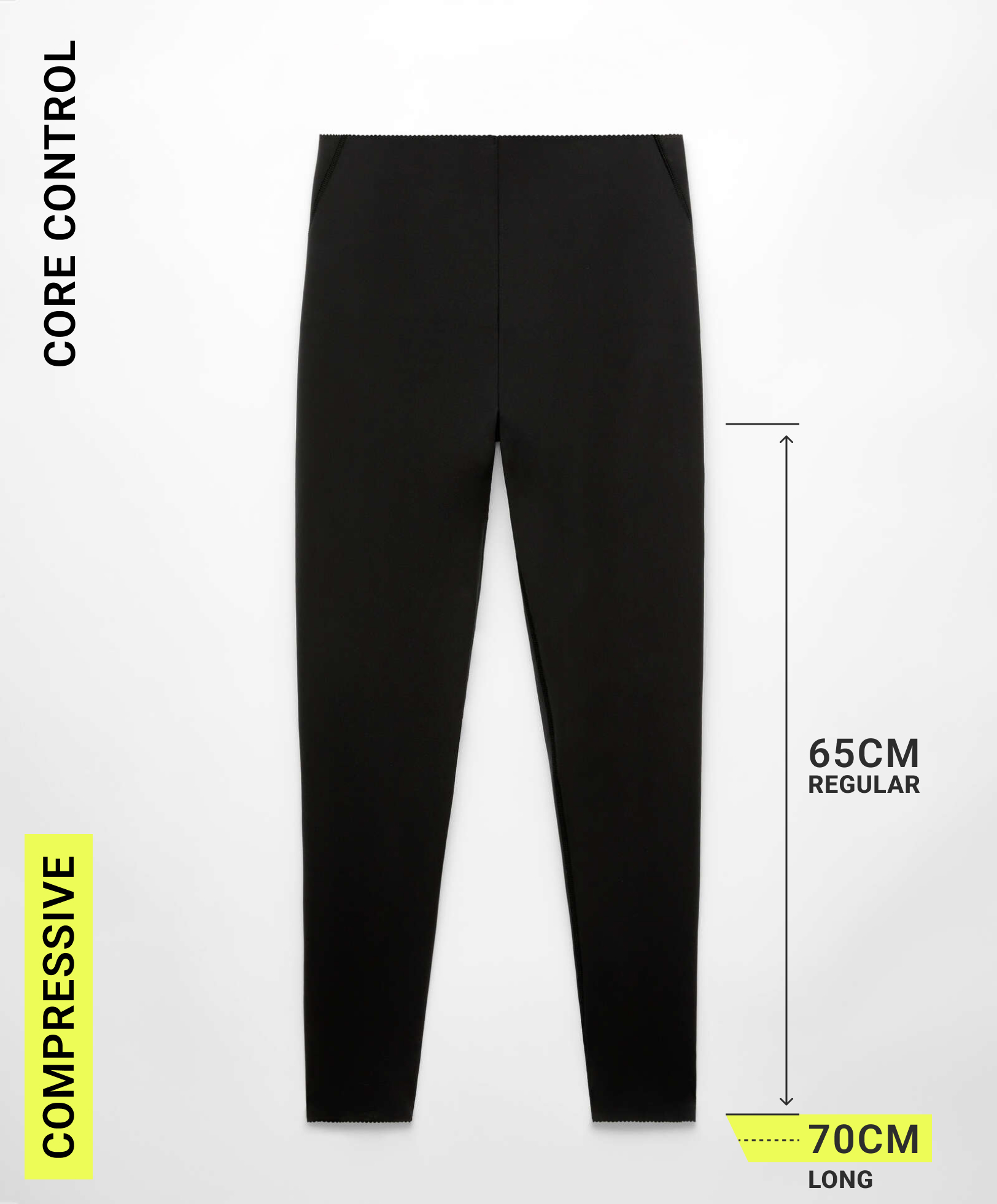 Compressive core control 65cm ankle-length leggings
