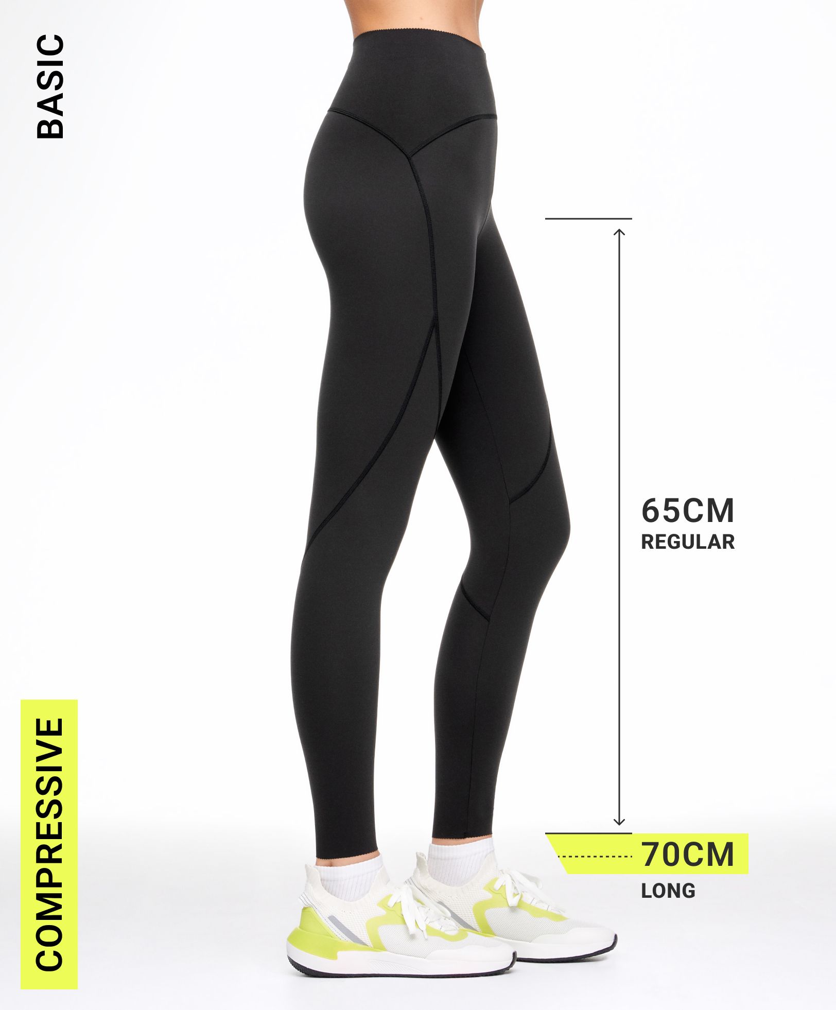 Basic compressive 65cm ankle-length leggings