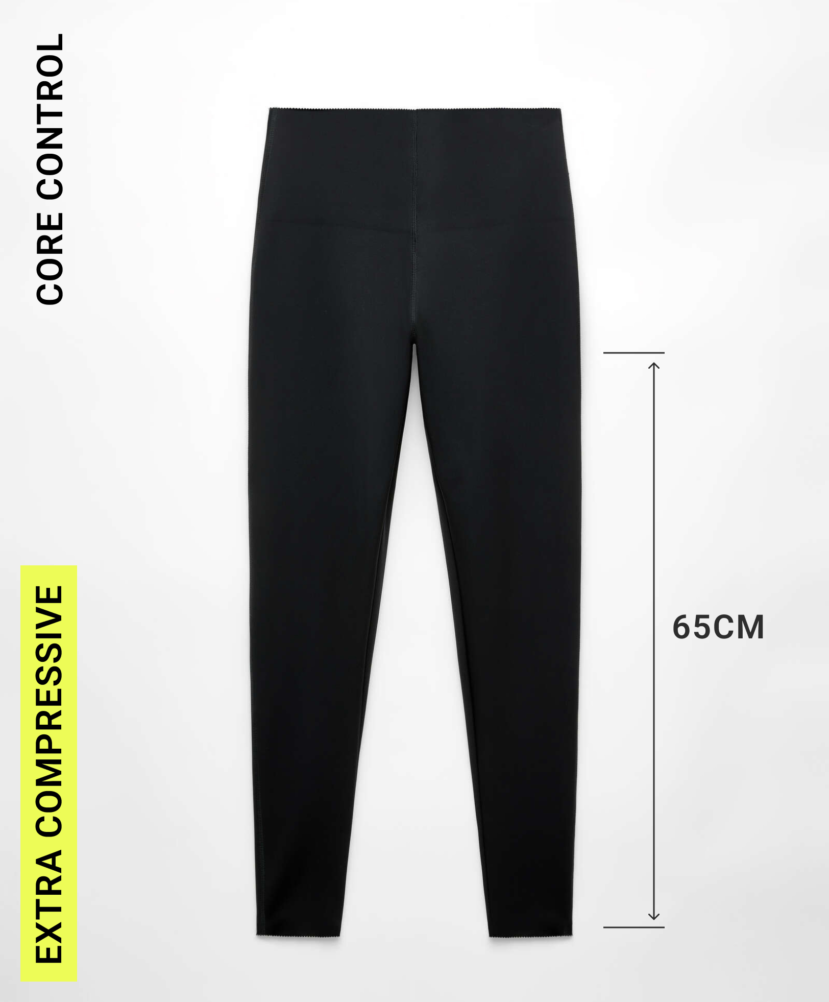 Ankellange leggings, extra compressive, core control, 65 cm
