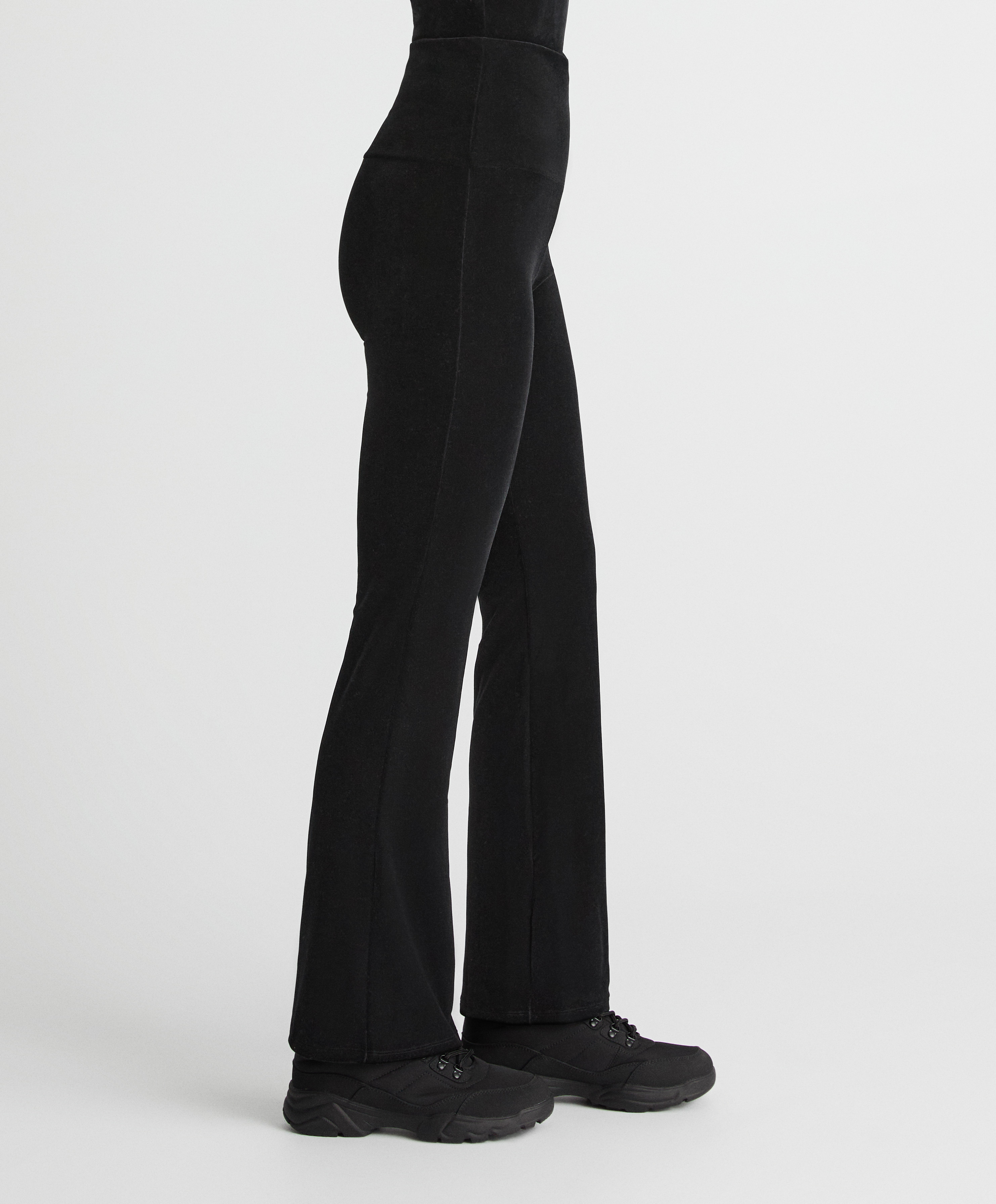 Velour flare trousers