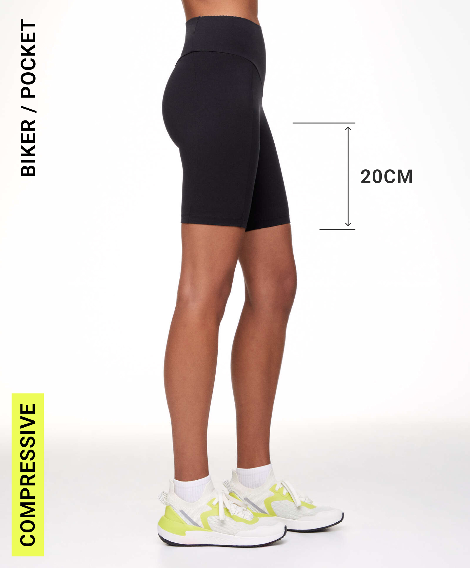 Legging cycliste compressive pocket 20 cm