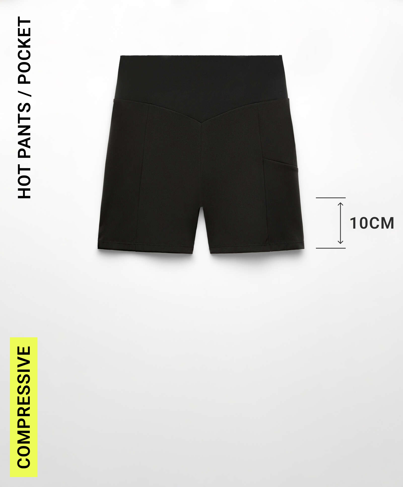 Hot pants compressive pocket 10 cm