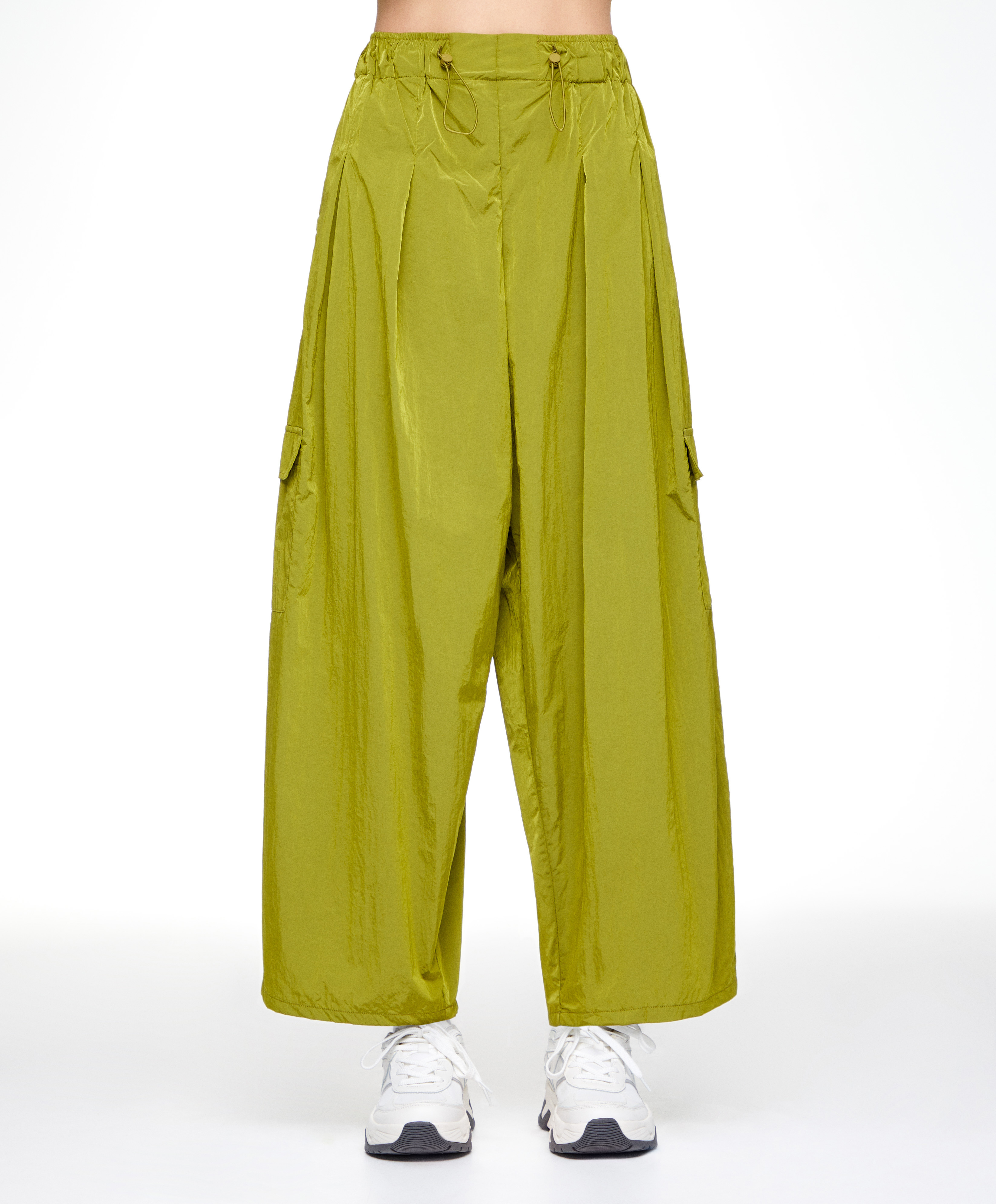 wide leg chiffon trousers oysho