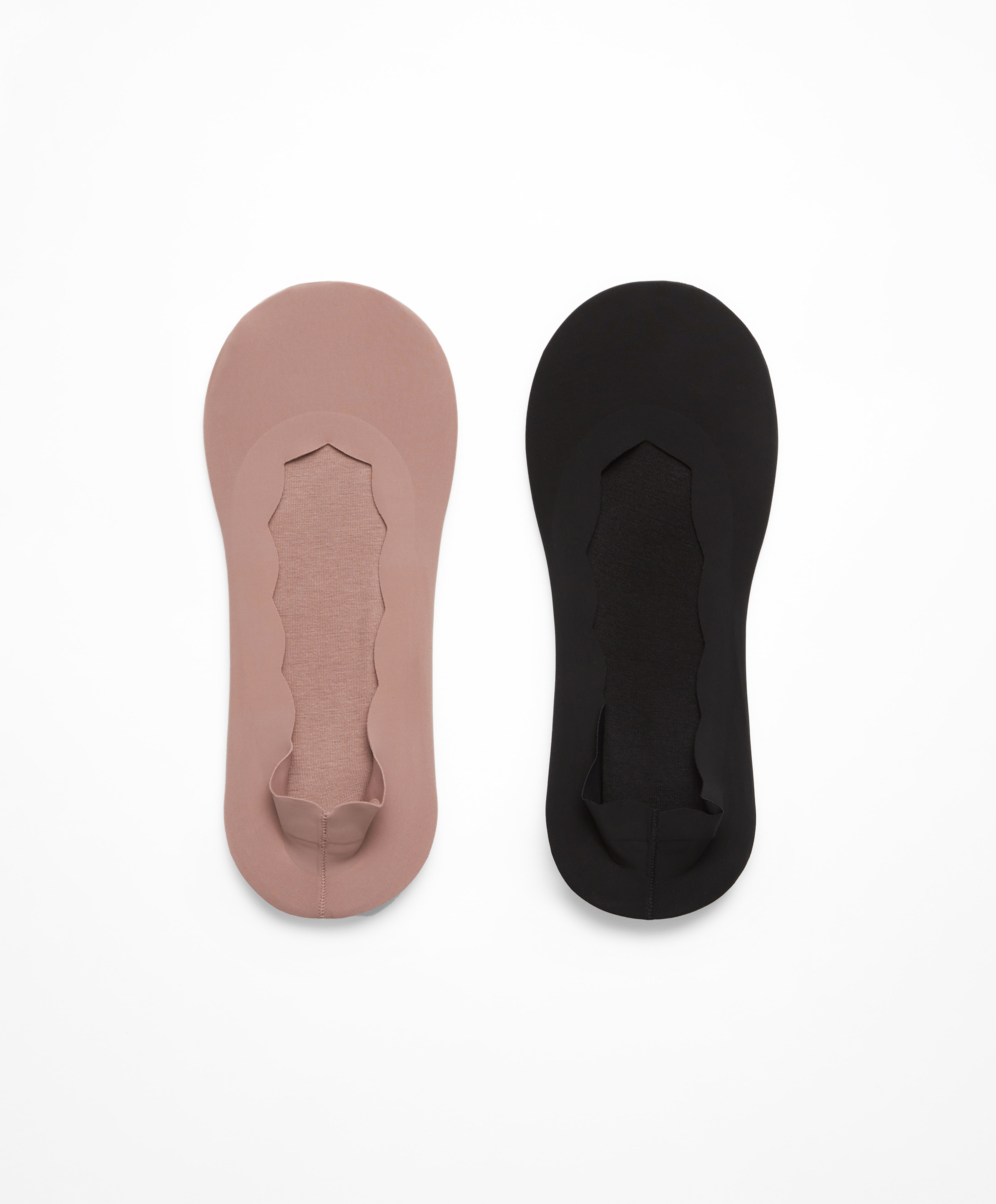 1332/480 2 paires de socquettes invisibles en microfibre à festons