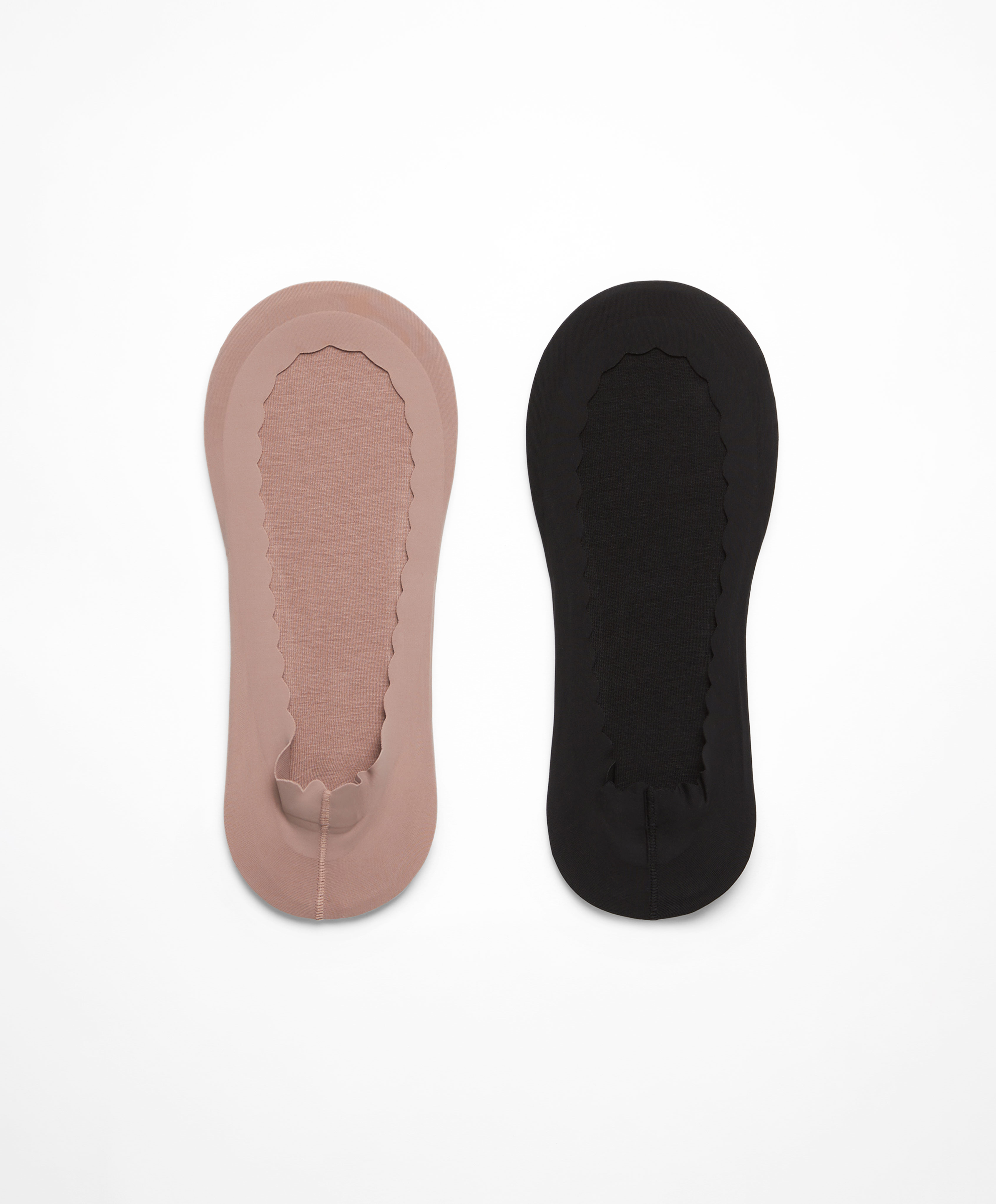 1333/480 2 paires de socquettes invisibles en microfibre à festons et décolletées