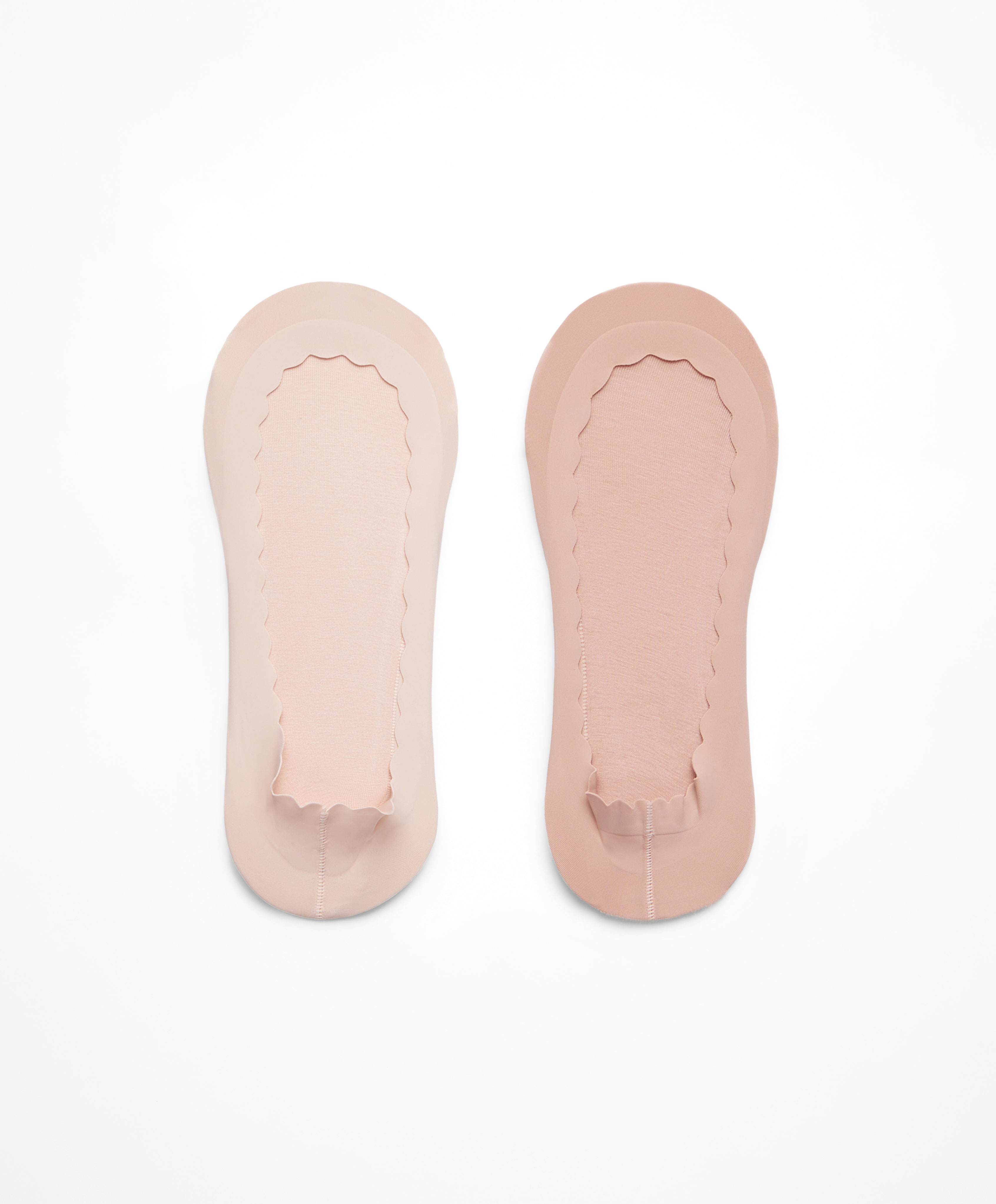 1333/480 2 paires de socquettes invisibles en microfibre à festons et décolletées