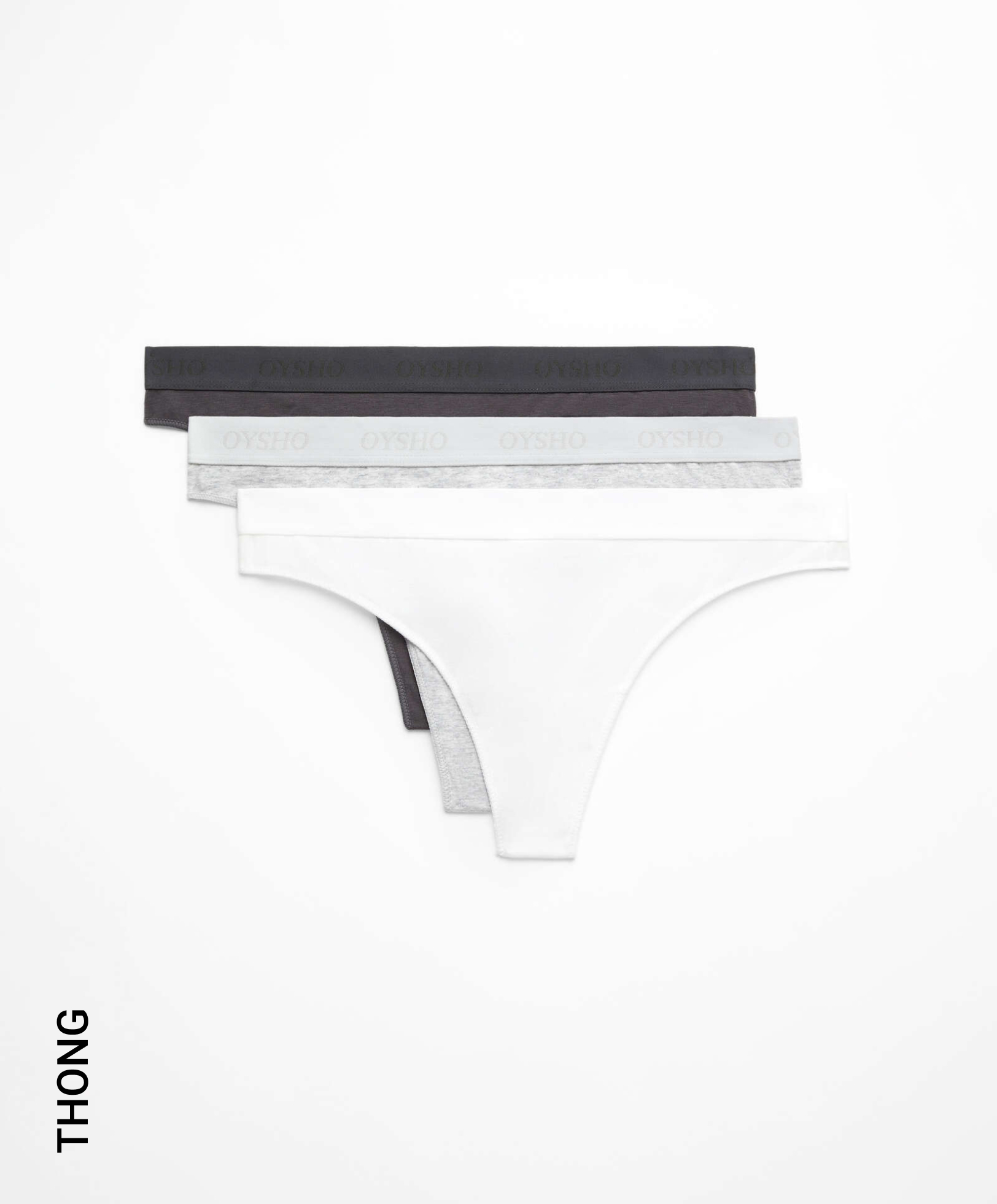 3 cotton thongs with logo