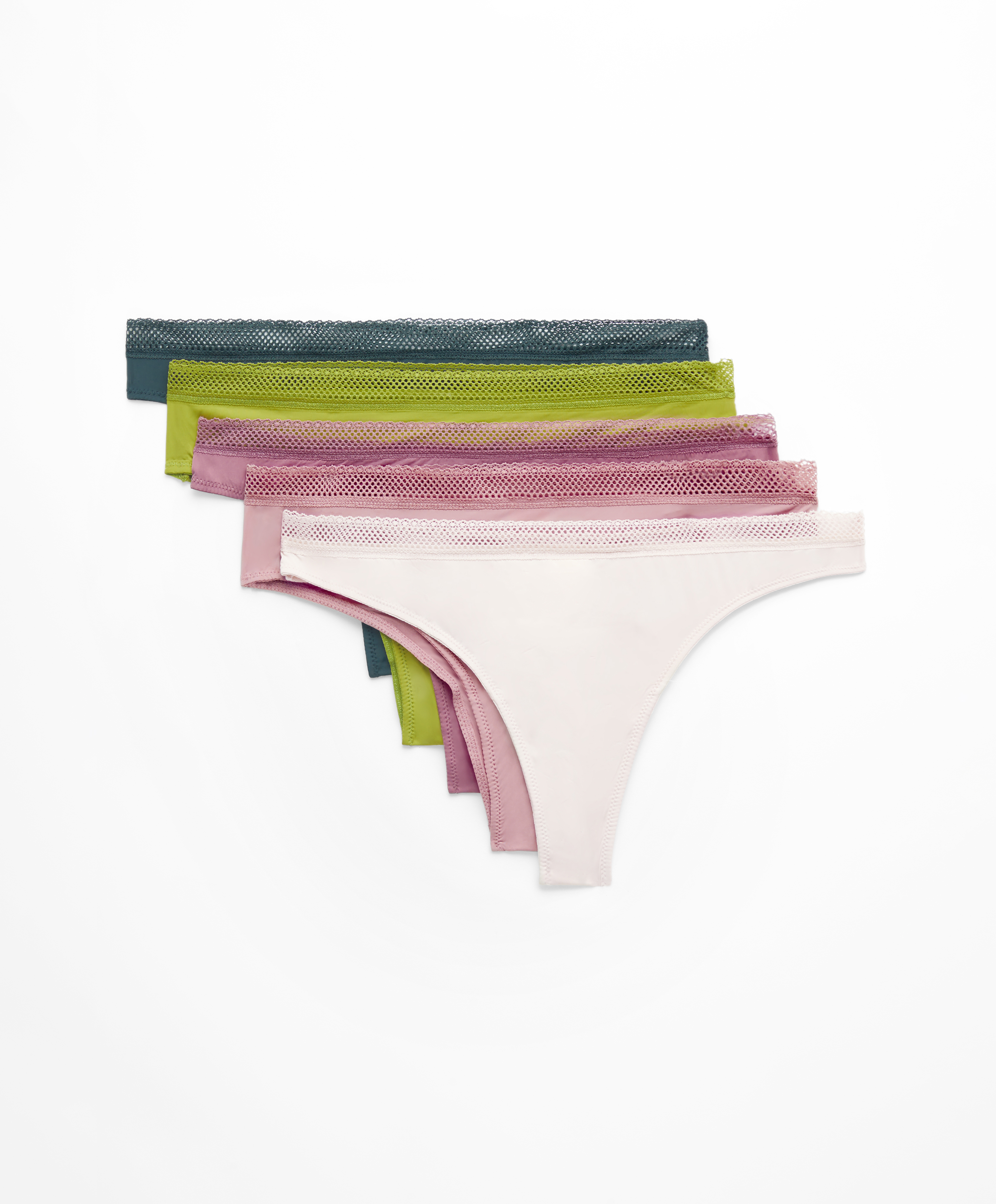 5 polyamide and lace Brazilian briefs and thongs