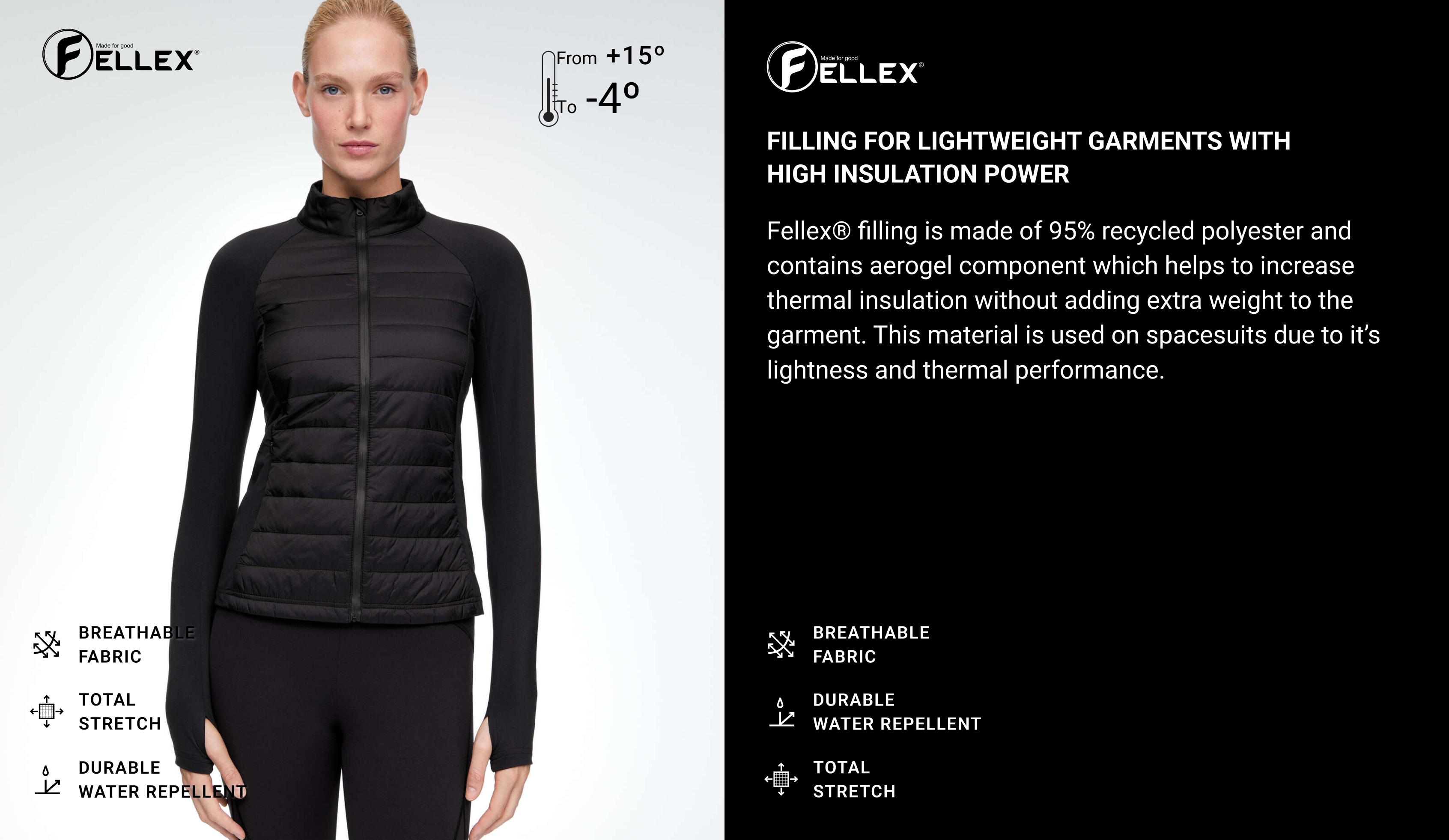 Jachetă running matlasată FELLEX® AEROGEL
