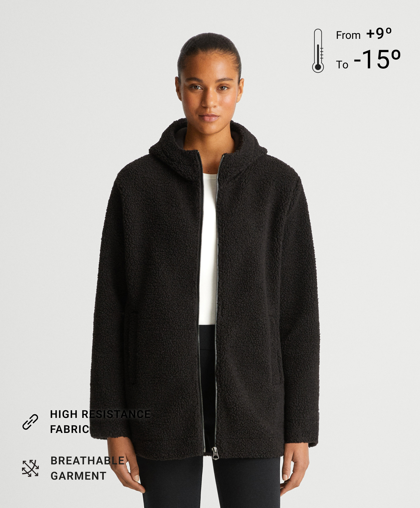 Hooded fleece jacket