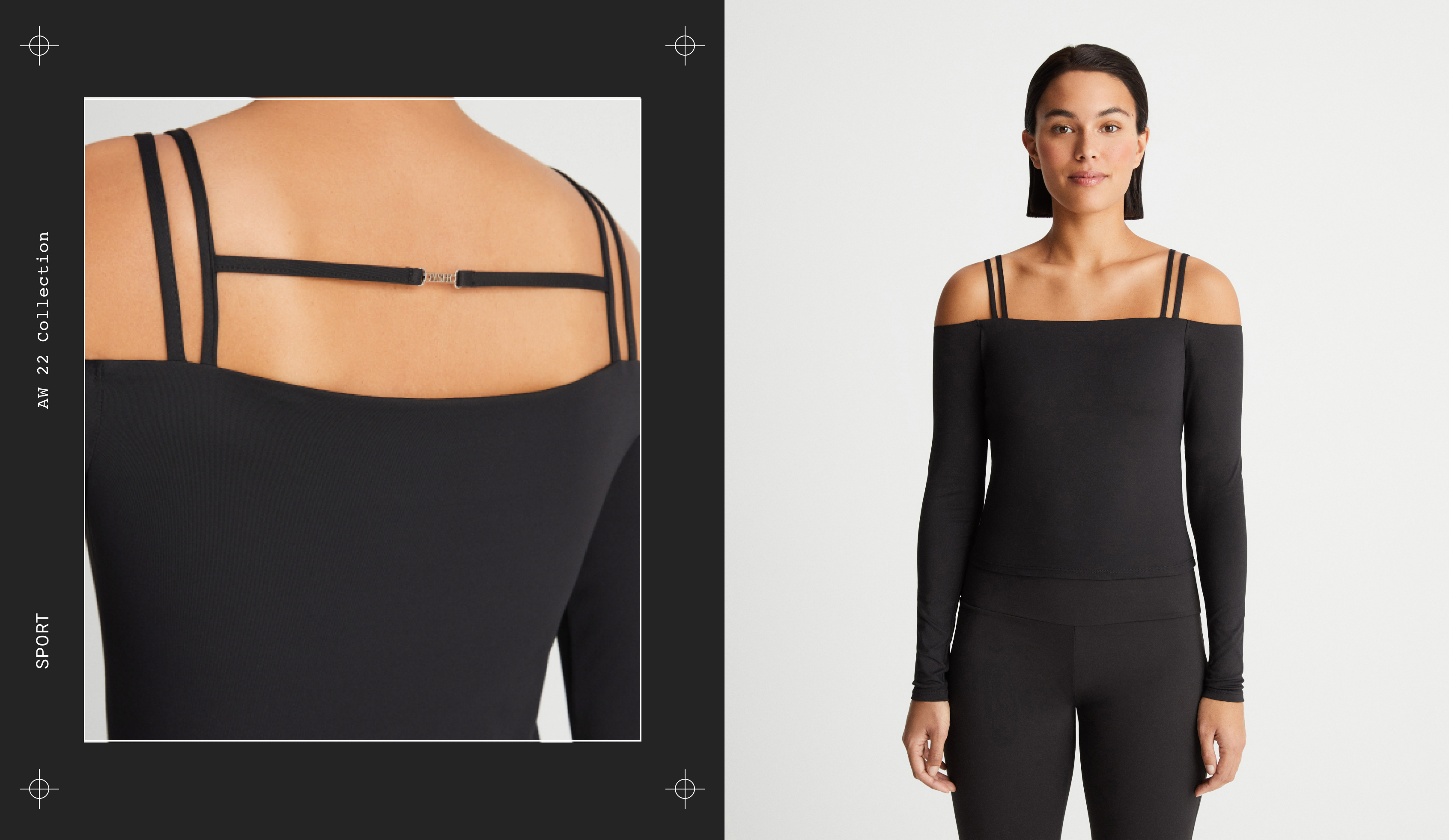 Long-sleeved strappy top