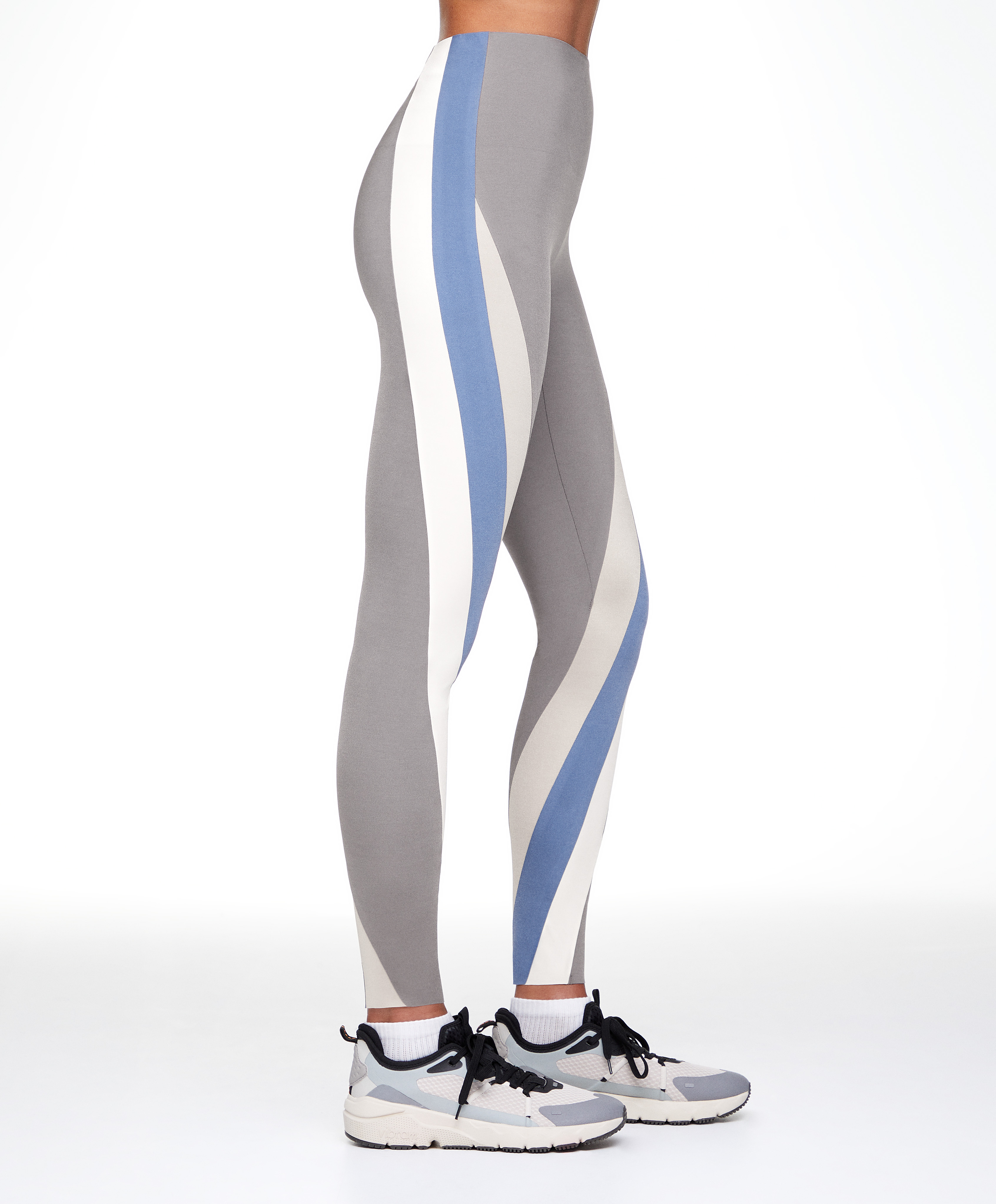 Colour block compressive 65cm ankle-length leggings