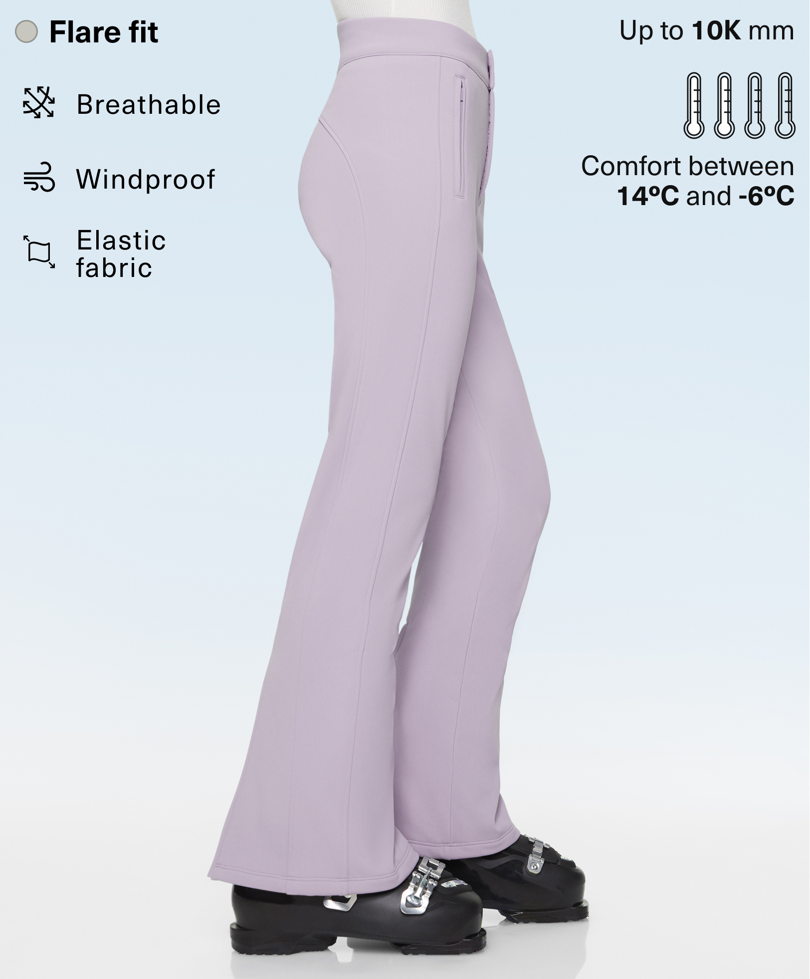 Water-resistant flare stretch SKI trousers - Sniženja