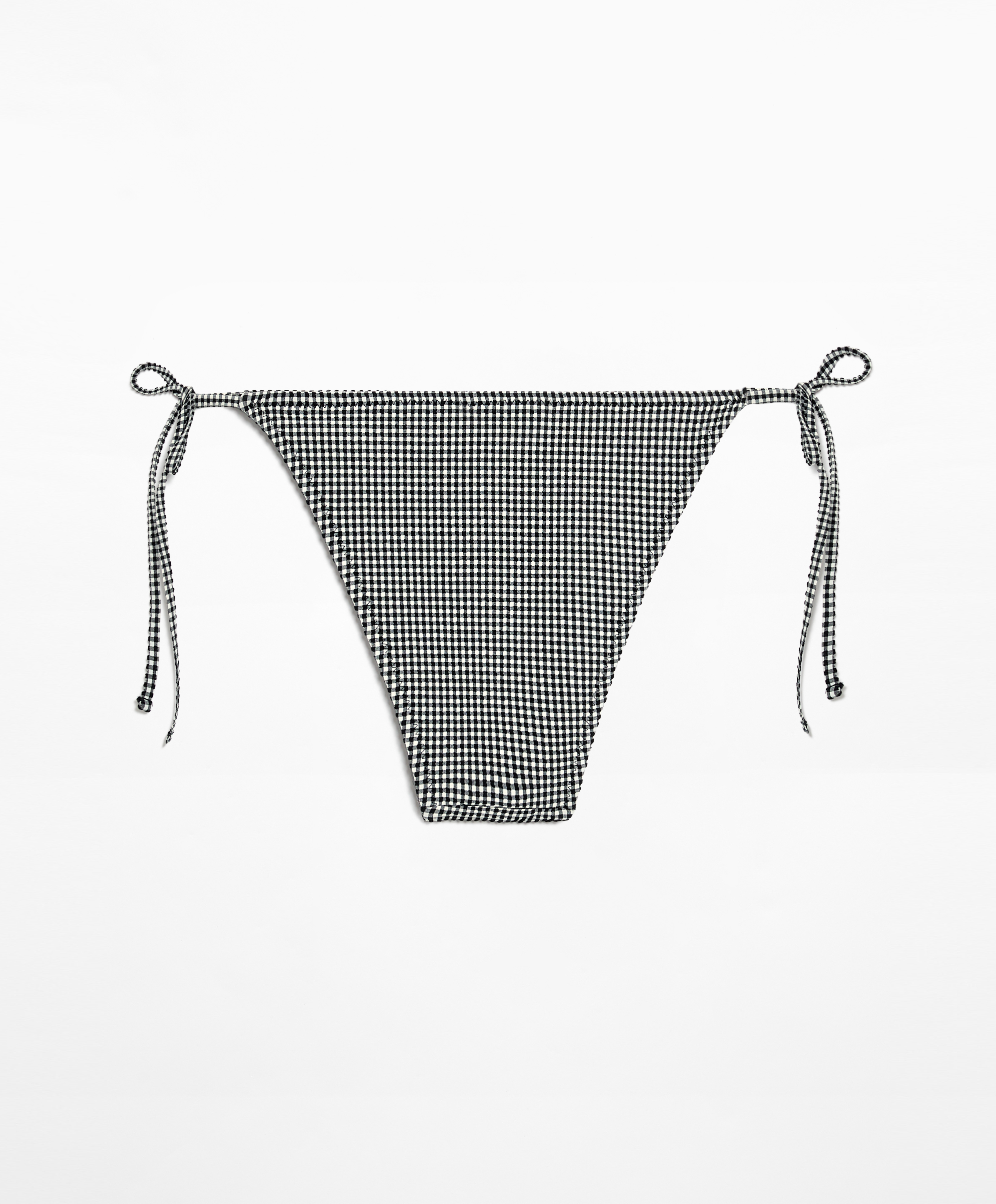 Medium-coverage gingham tie bikini briefs - Sale