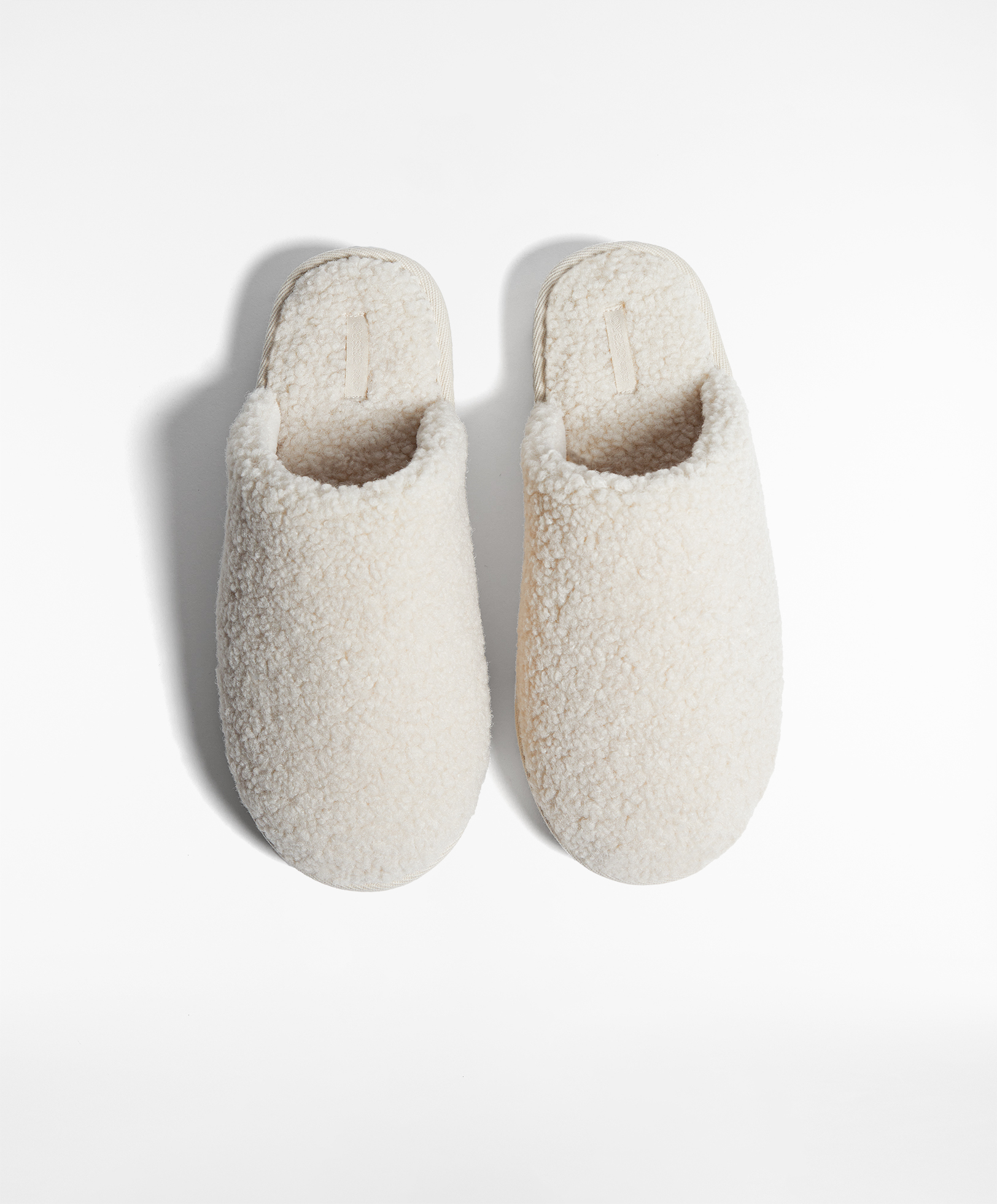 Platform faux-shearling-effect slippers