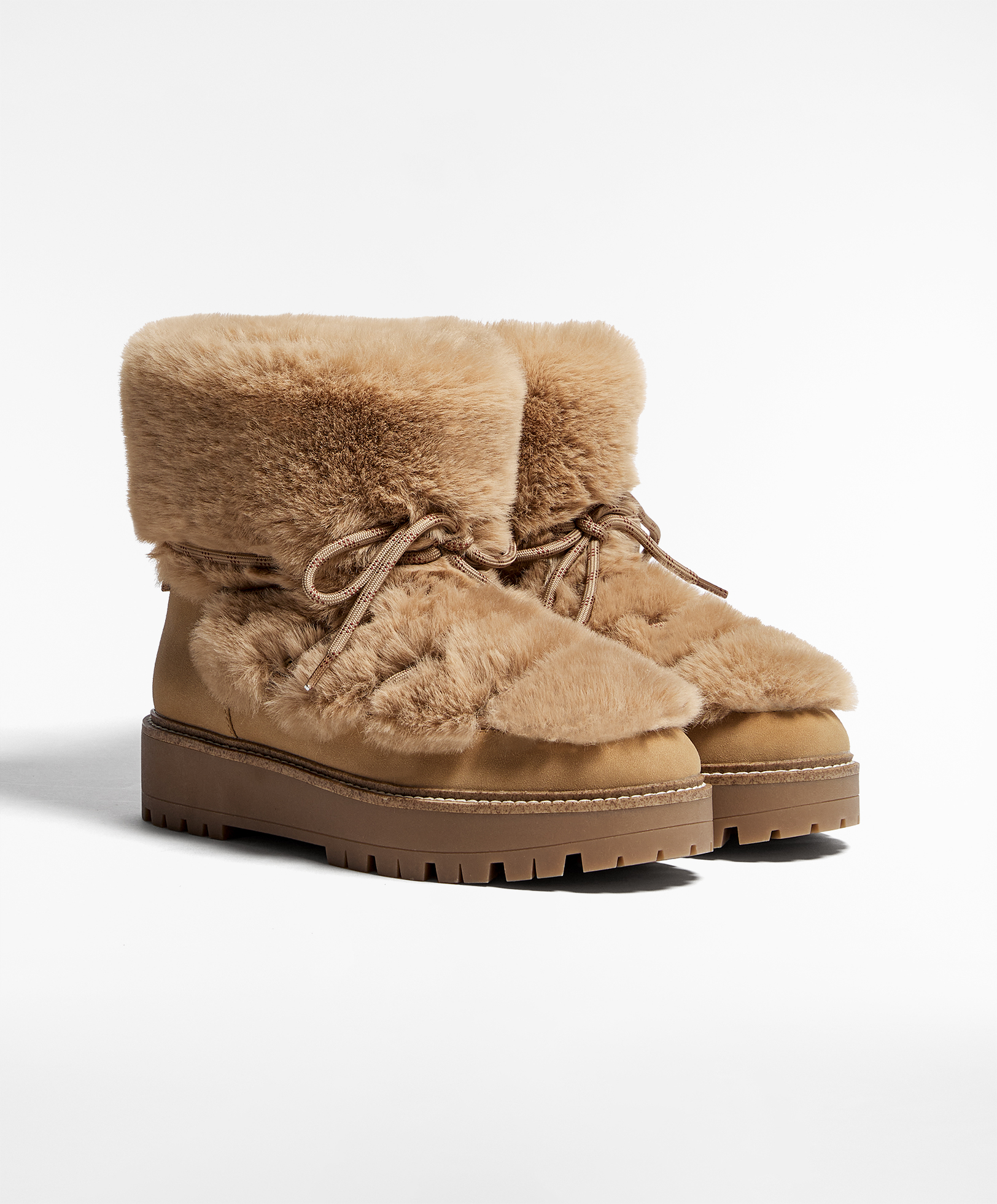 Lace up fur boots sale