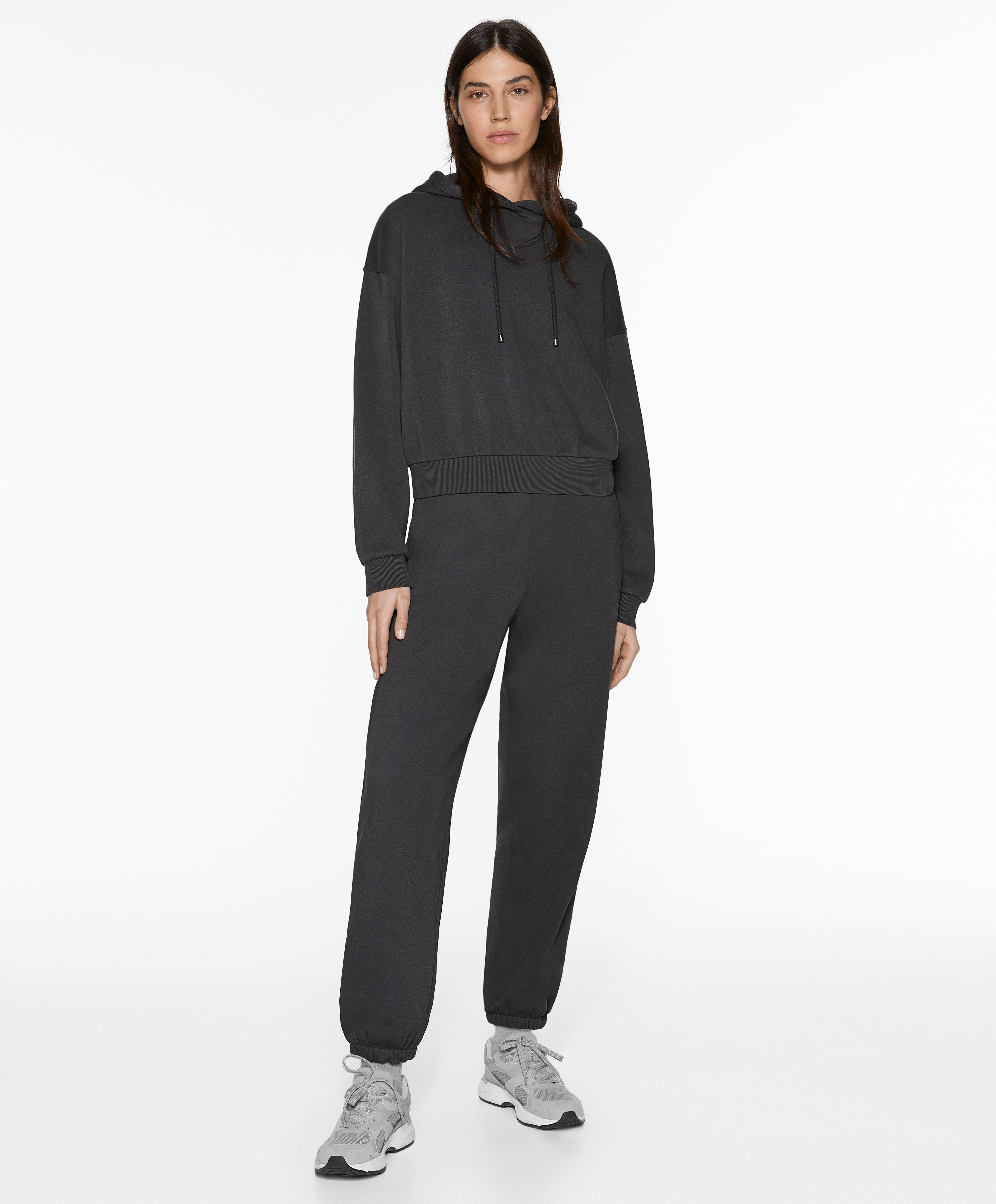 Anthracite washed cotton tracksuit