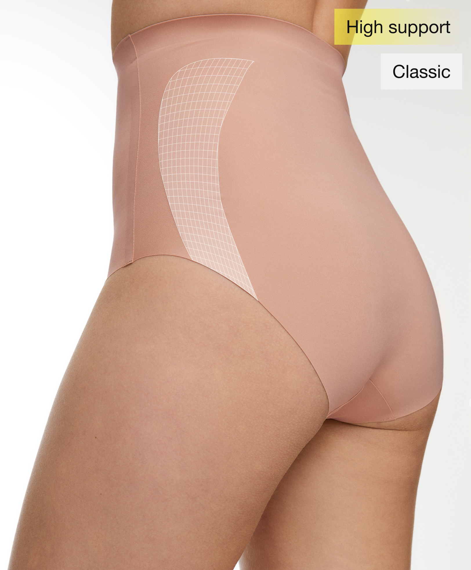 High-waisted invisible laser-cut hot pants