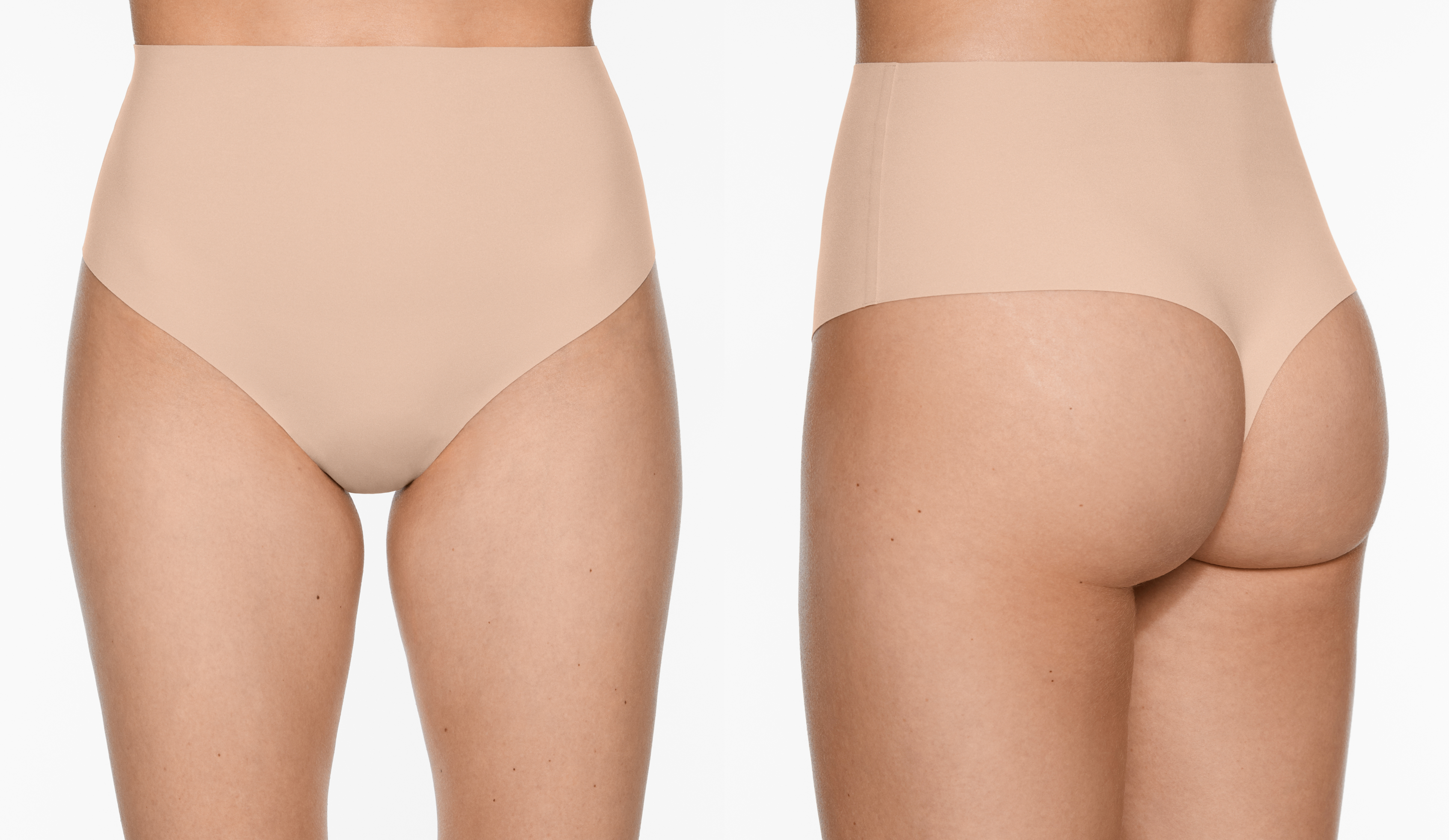 High-waisted invisible laser-cut thong