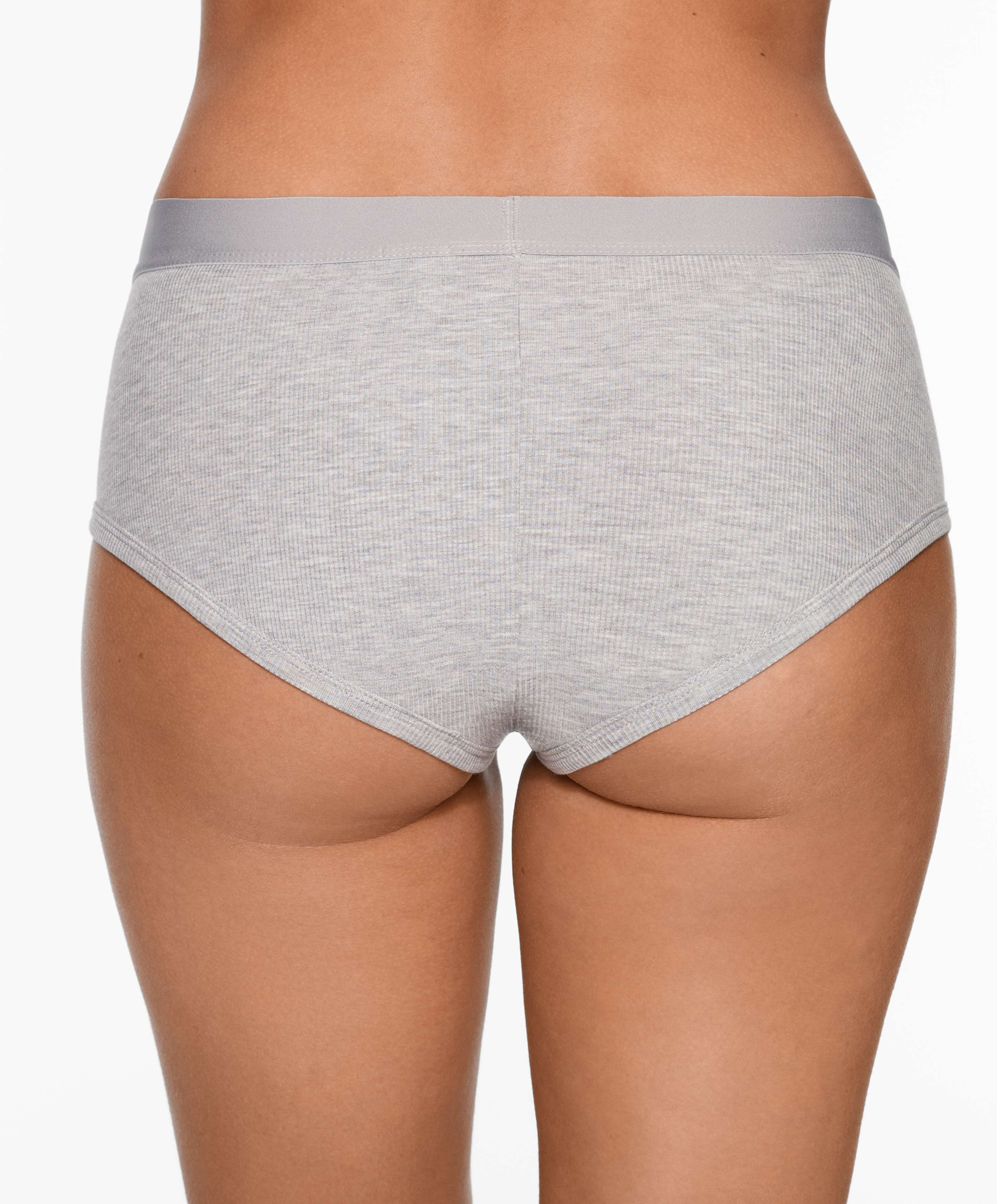 Culotte briefs in a modal blend fabric with rib texture. Elastic waistband with logo detail.