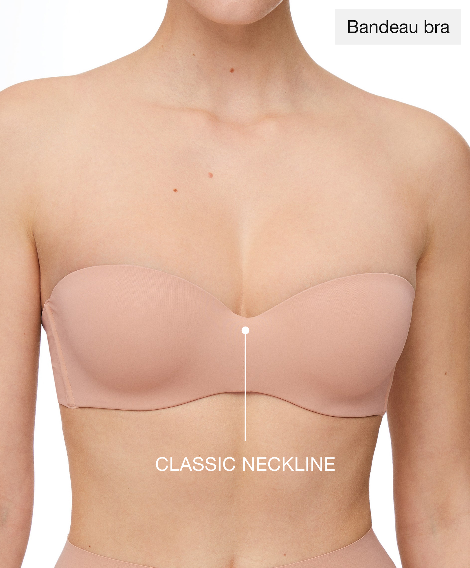 Polyamide blend bra with removable straps