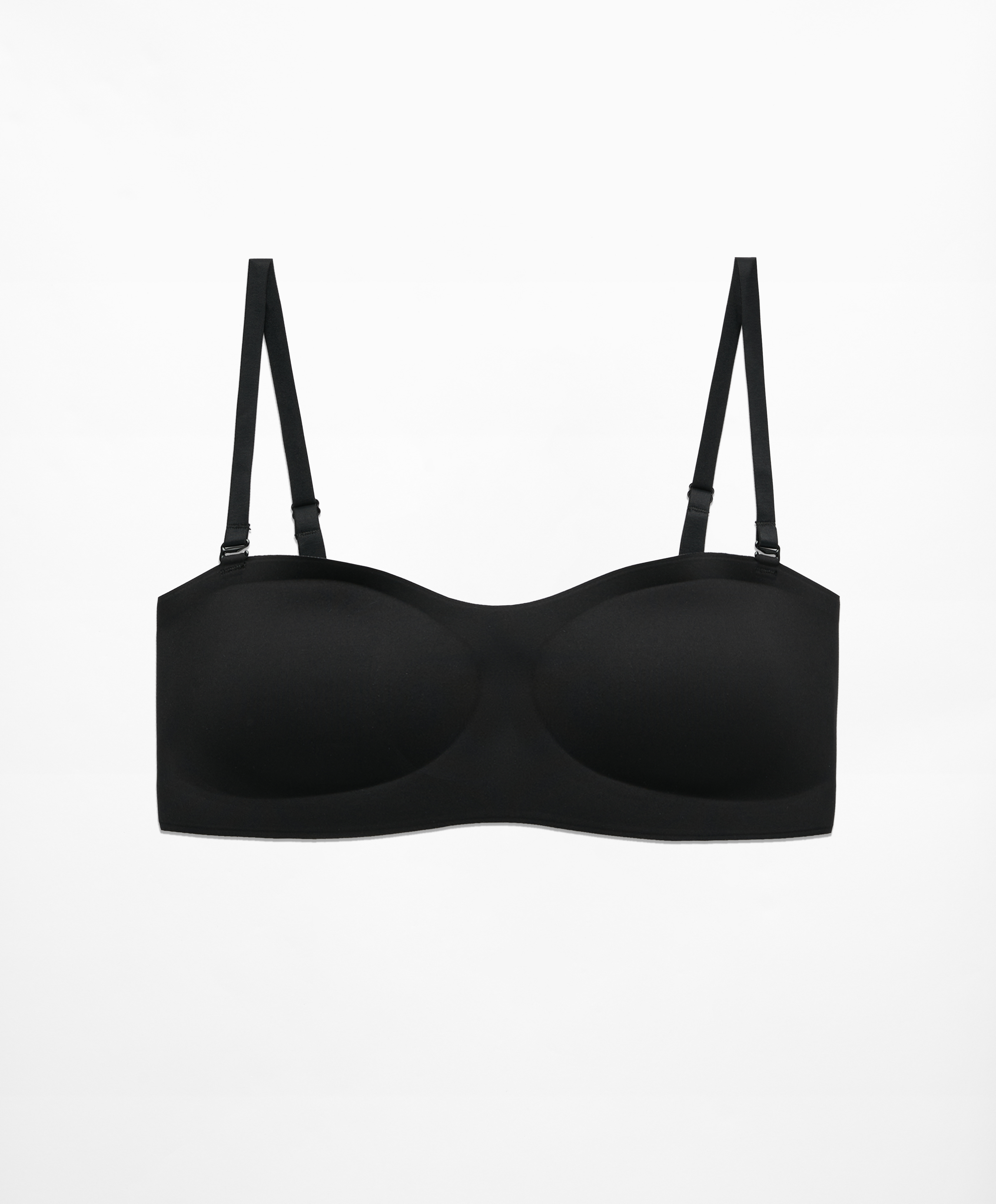 Invisible laser-cut bandeau bra with removable straps